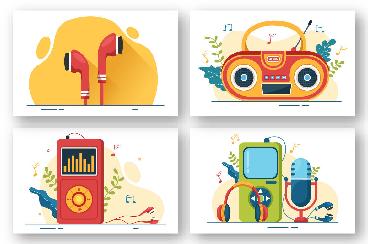 15 MP3 Player Illustration By denayunethj | TheHungryJPEG