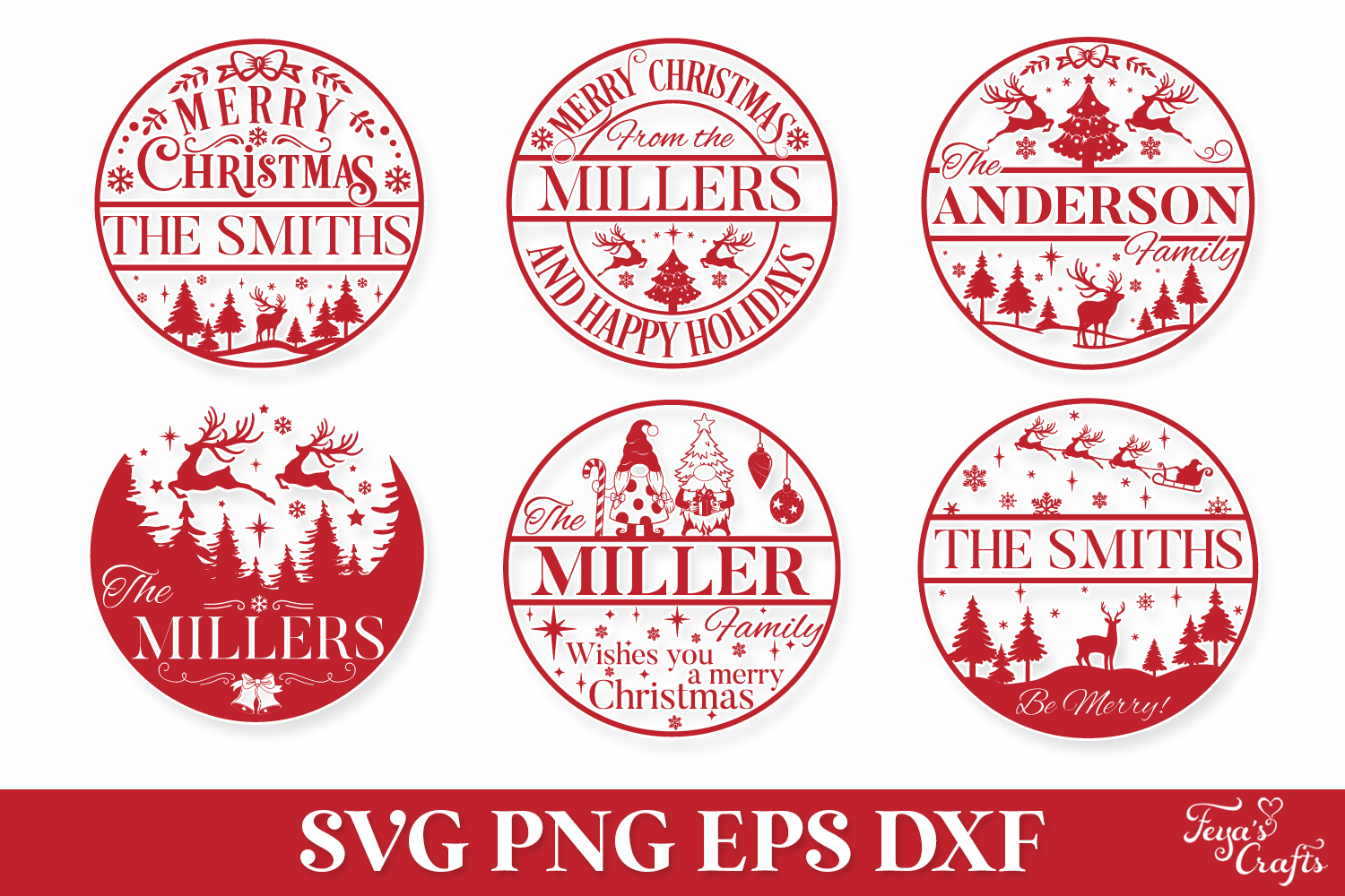 Christmas Family Name SVG Bundle By Anastasia Feya Fonts & SVG Cut ...