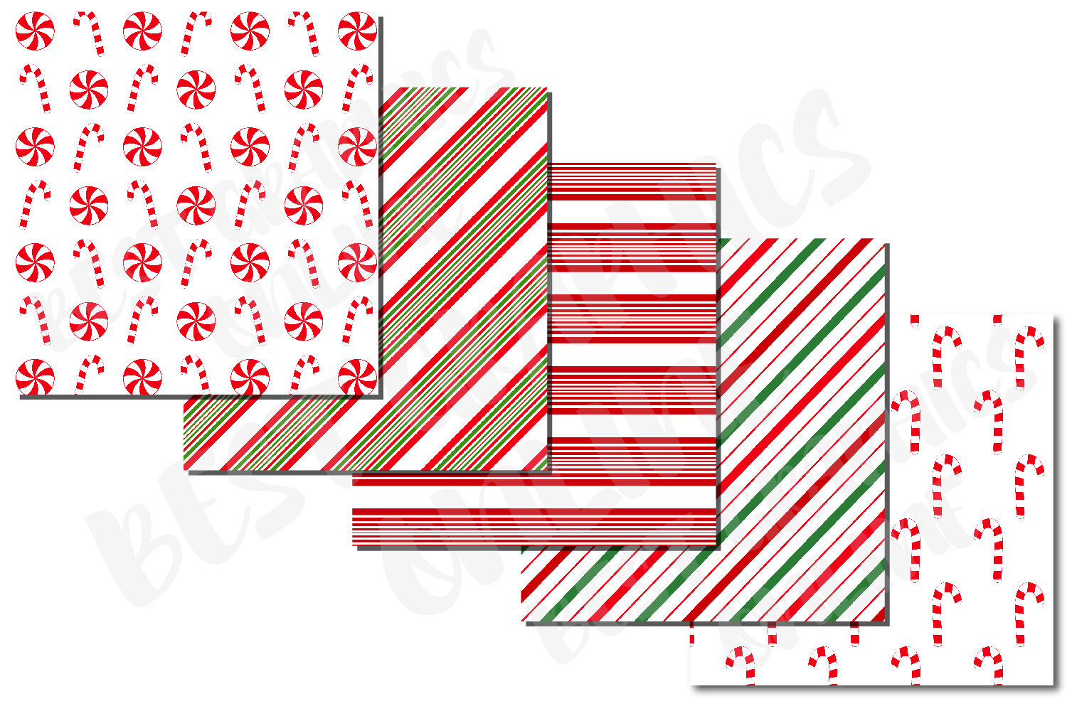 Candy Canes  Christmas Wrapping Paper – Mock Up Designs