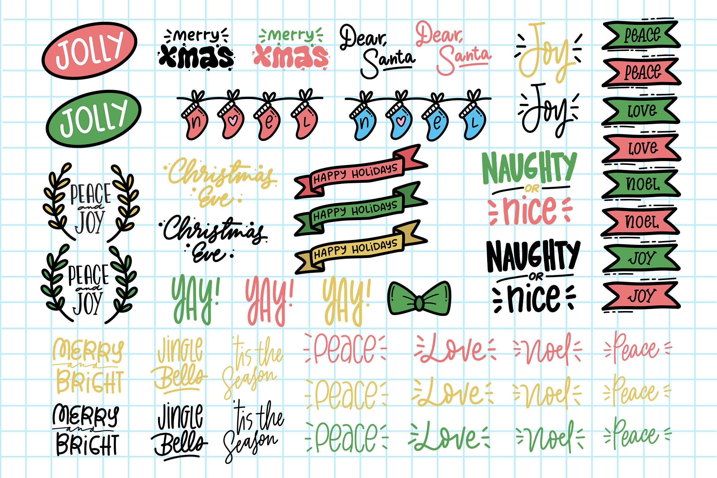 The Christmas Sticker Pack (Christmas Stickers, Xmas Stickers) By