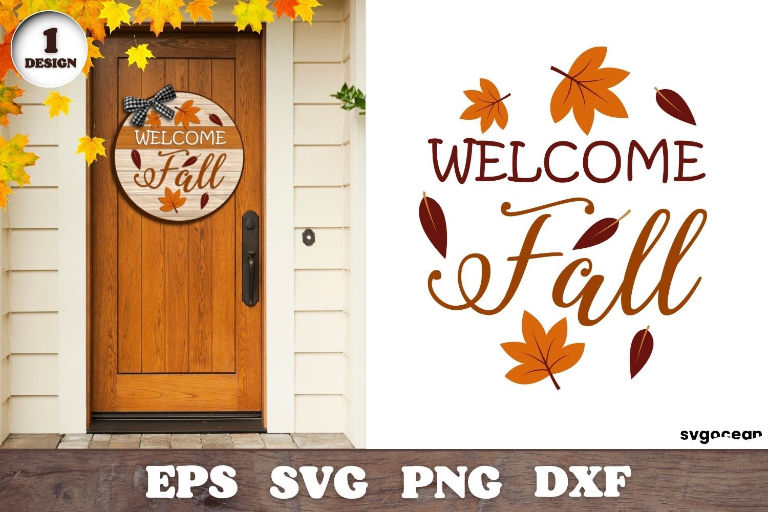 Fall Welcome Sign Door Hanger SVG Bundle Graphic By NGISED · Creative