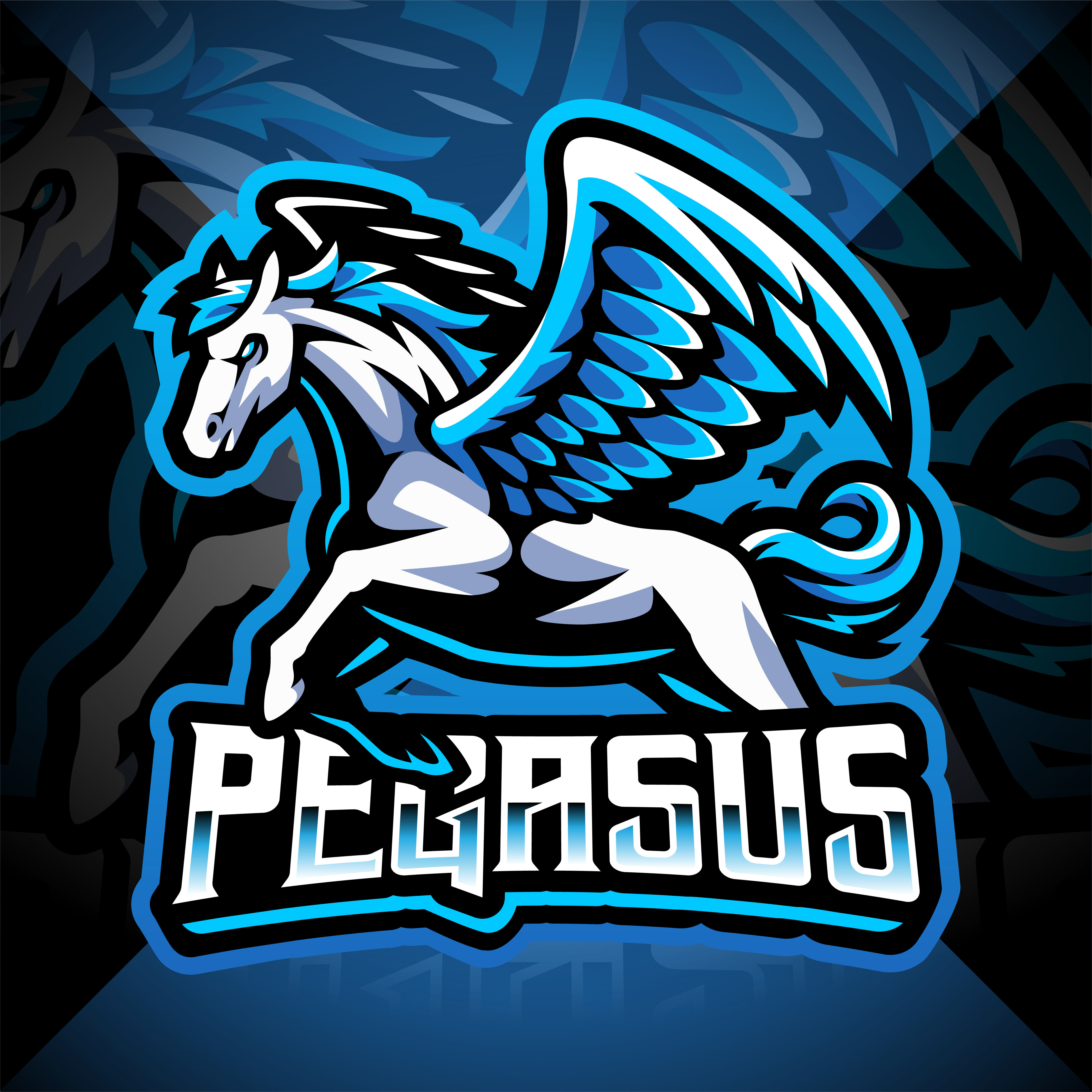 Pegasus logo colorful design creative Royalty Free Vector