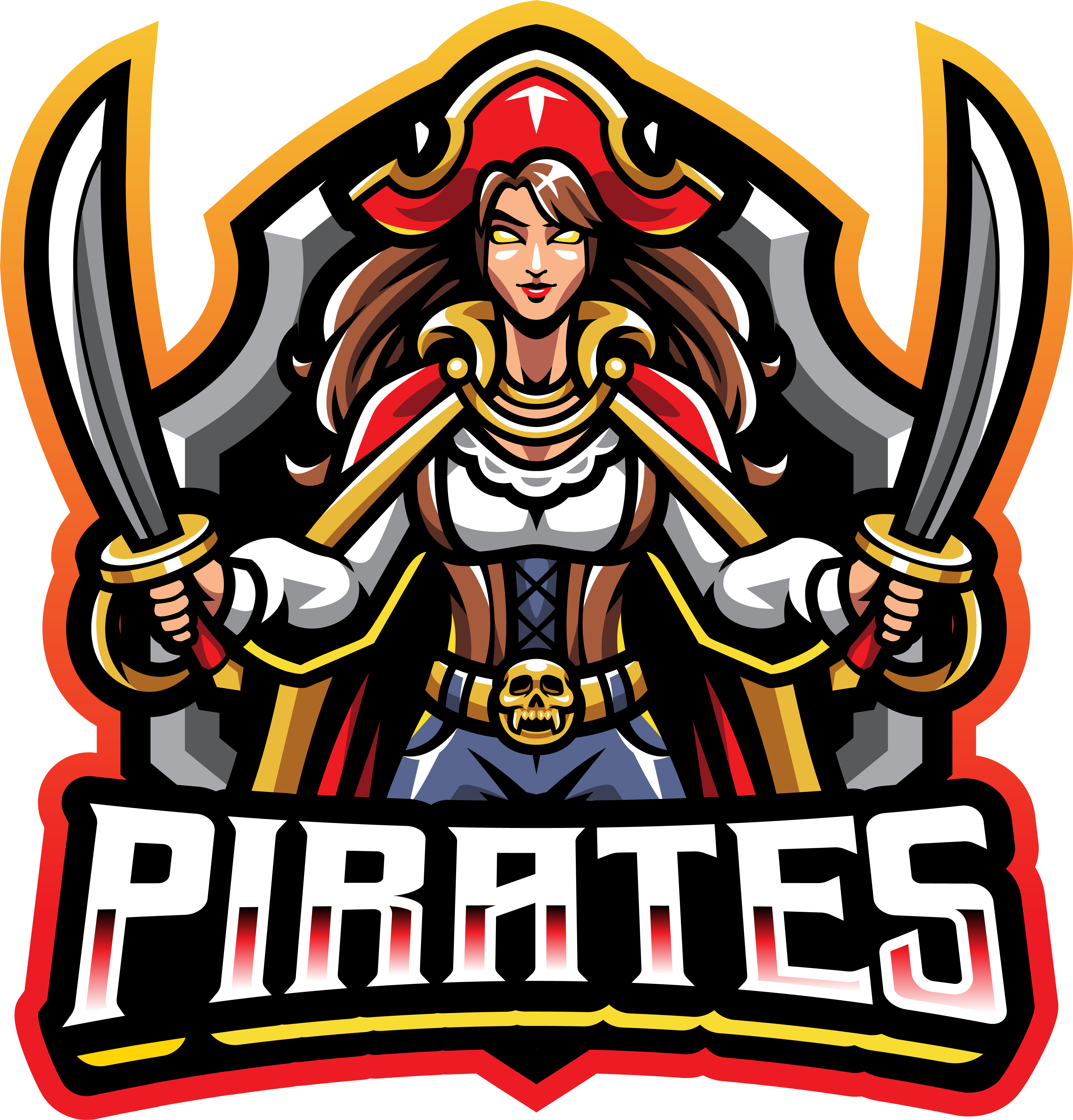 Premium Vector  Pirate esport mascot logo design