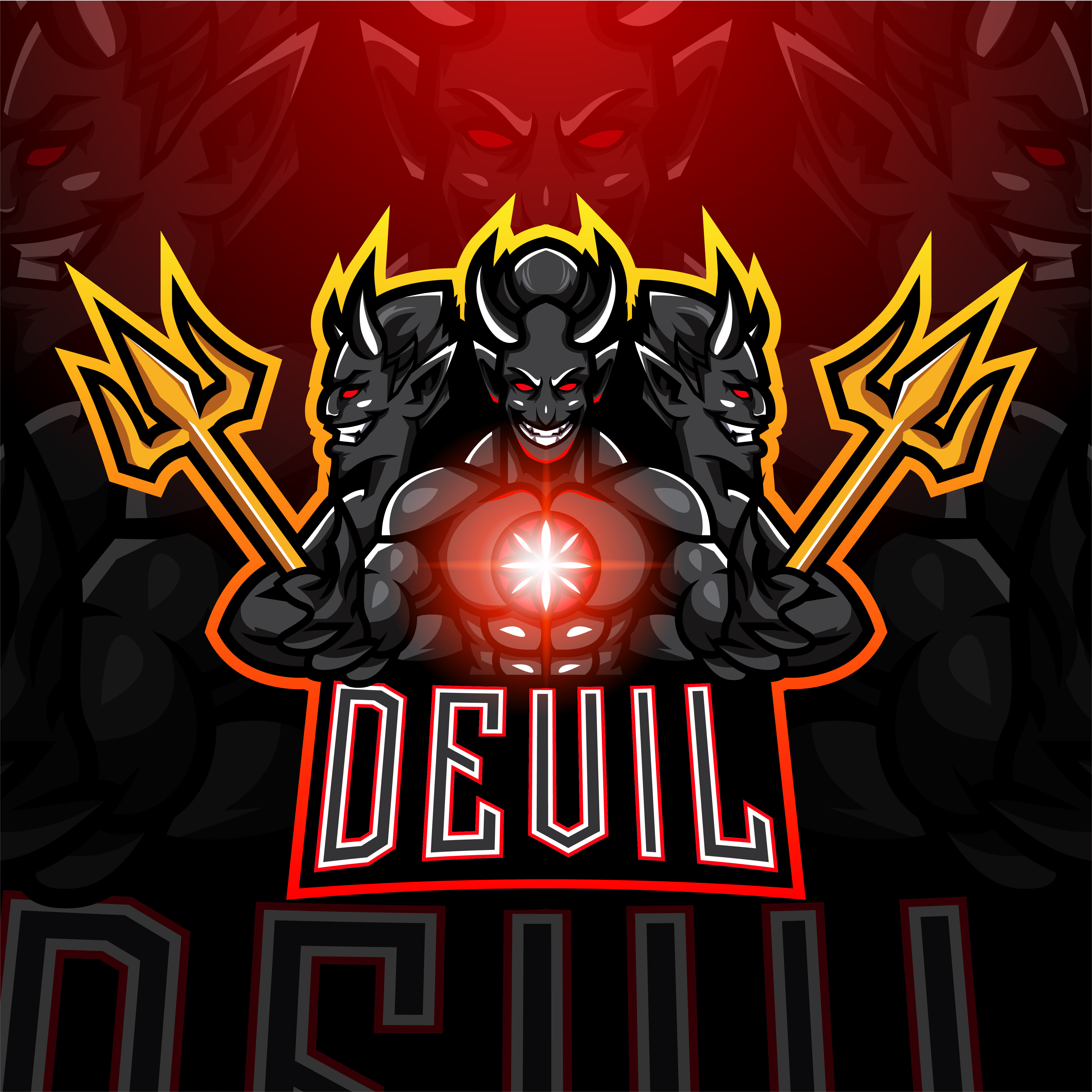 Japanese Red Devil Logo Template #173451 - TemplateMonster