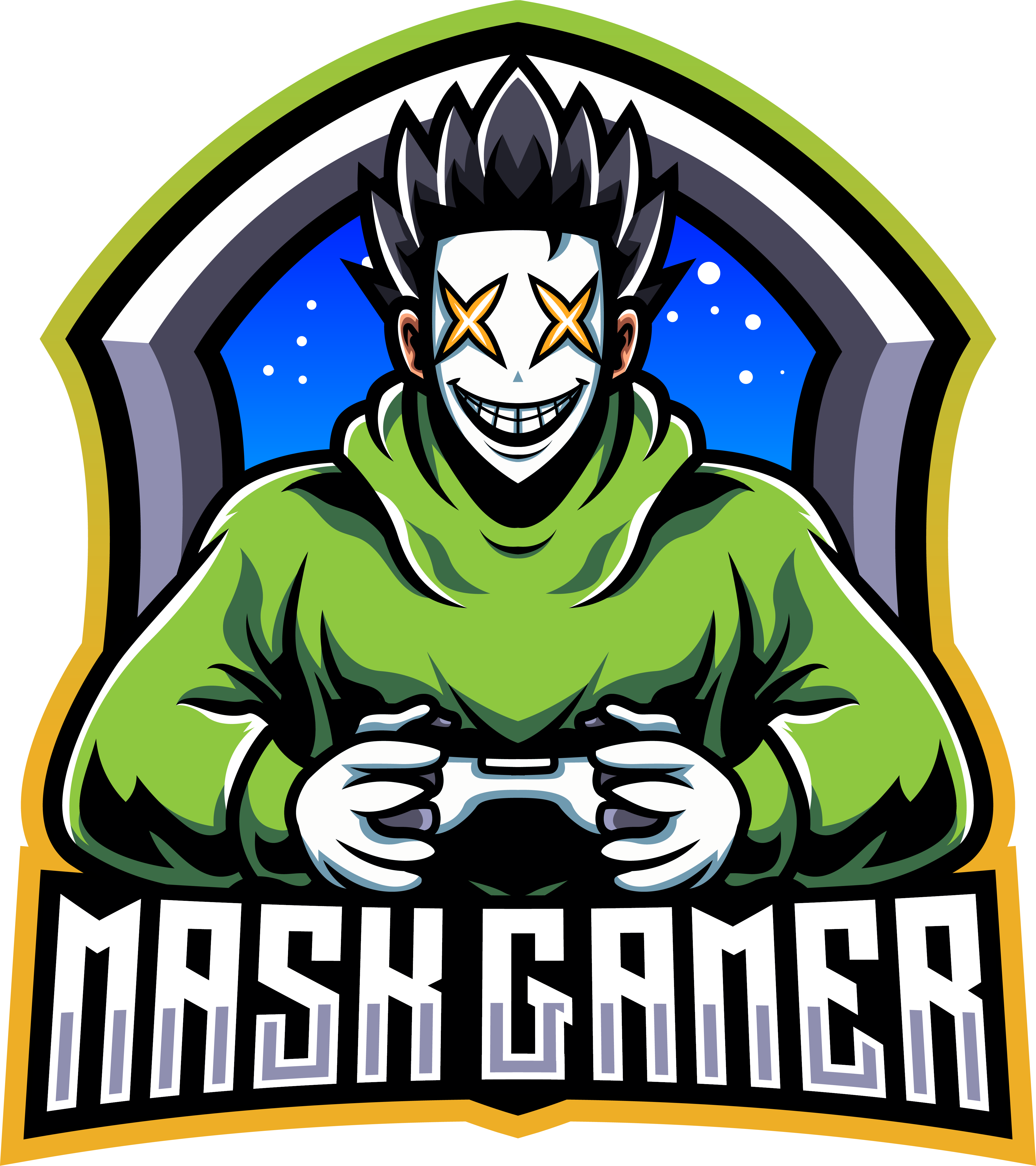 Mask gamer esport mascot logo design By Visink | TheHungryJPEG