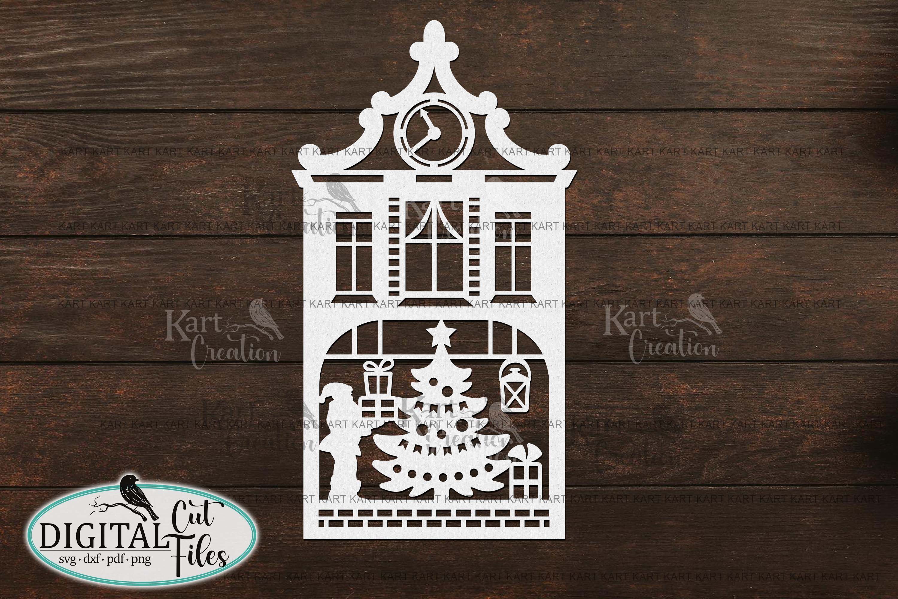 Christmas houses village bundle with Santa svg cut out files By ...