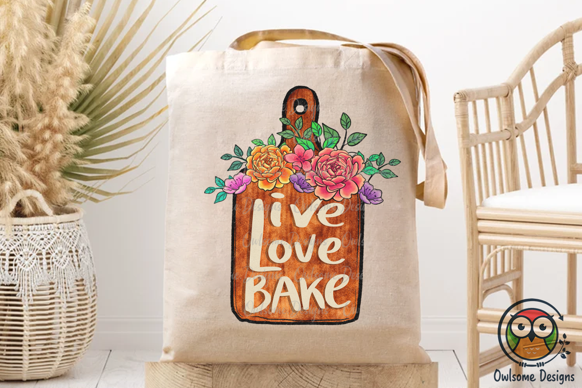 Vintage Live Love Bake Design By Owlsome.designs | TheHungryJPEG