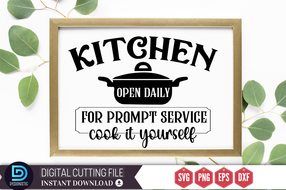 Grandma's kitchen good food served daily with a helping Spoon of love,  Kitchen Quotes SVG - So Fontsy