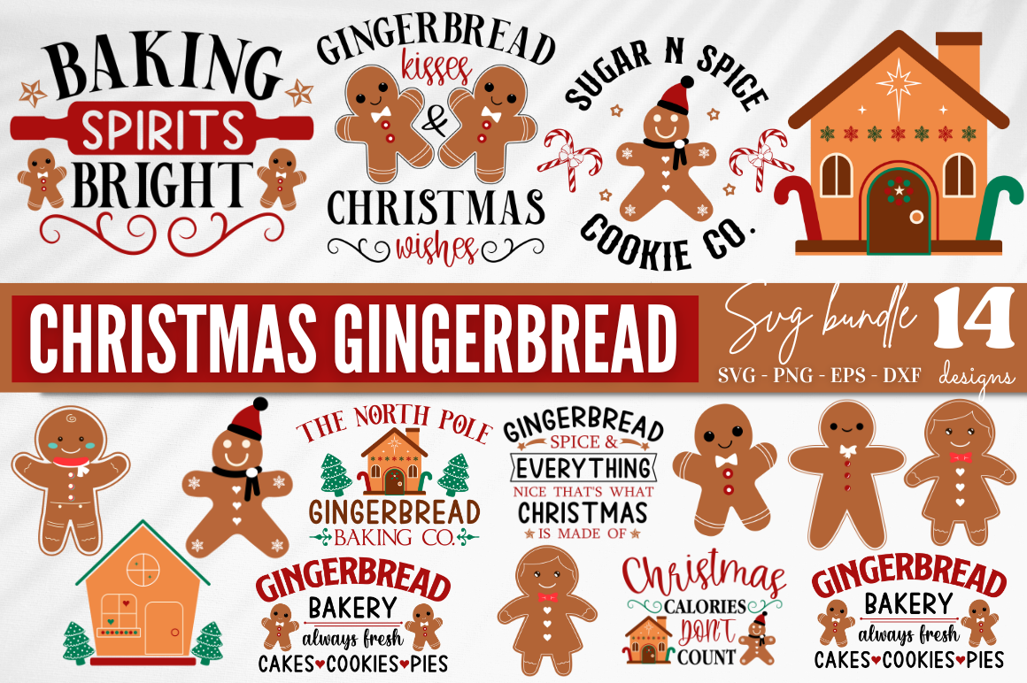 Christmas Gingerbread SVG Bundle By DESIGNS DARK