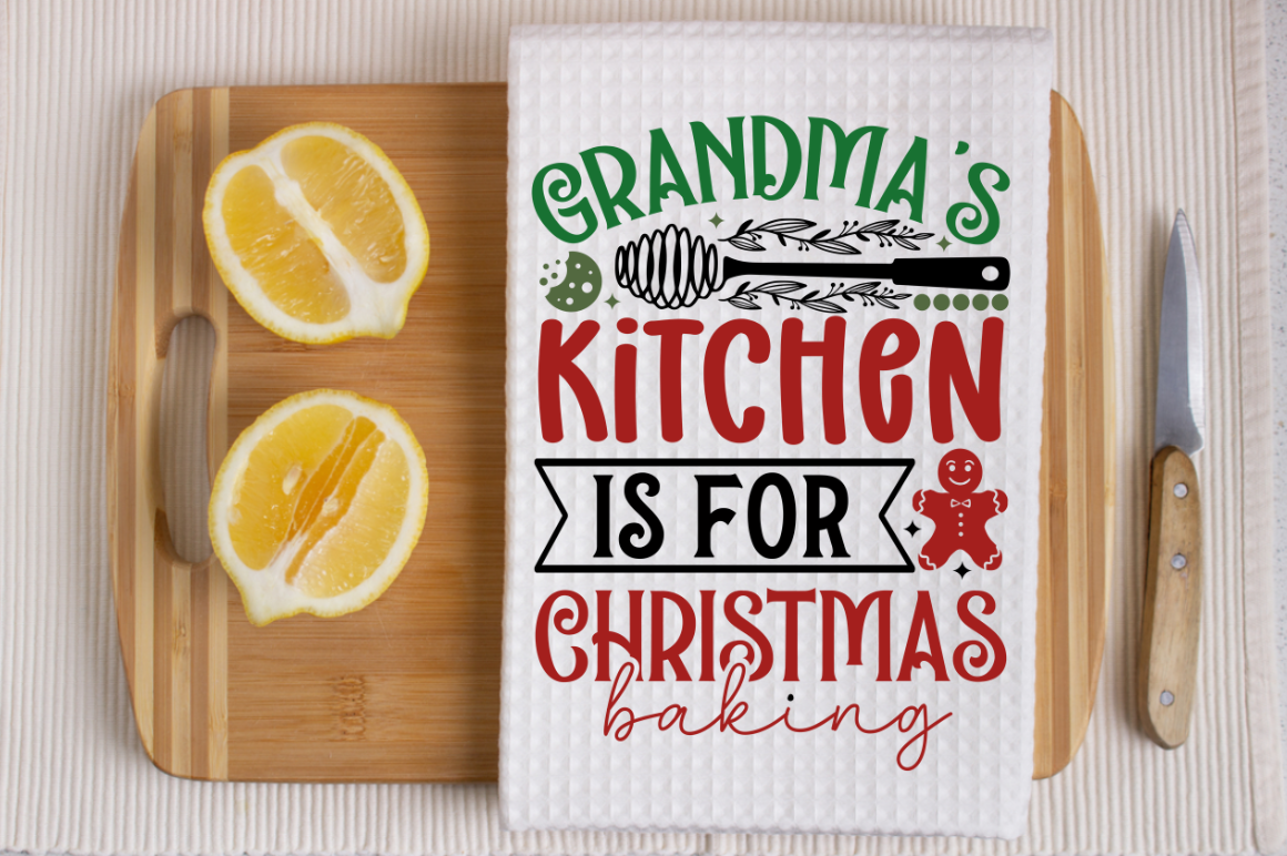 Grandma's Christmas Kitchen Tea Towel, Holiday Kitchen Towel, Christmas Dish  Towel, Cute Christmas Kitchen Towel