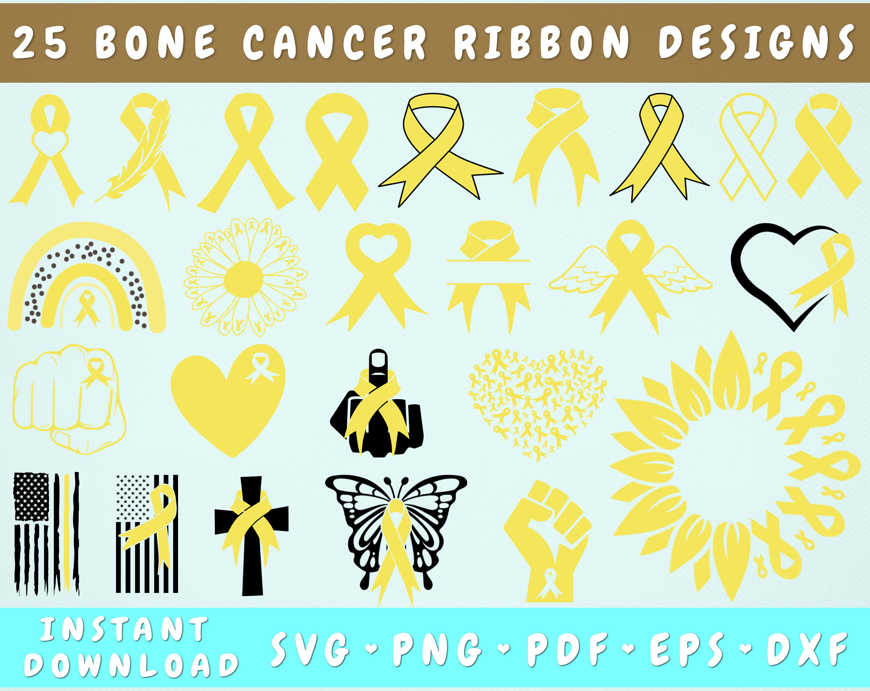 Childhood Cancer Awareness Ribbon Cutting Files SVG PNG Jpg -  Norway