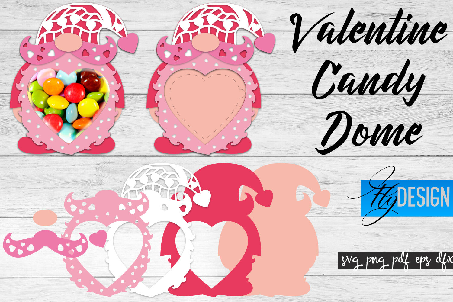 Valentine Candy Dome SVG | Candy Holders SVG | Treat Box SVG By Fly