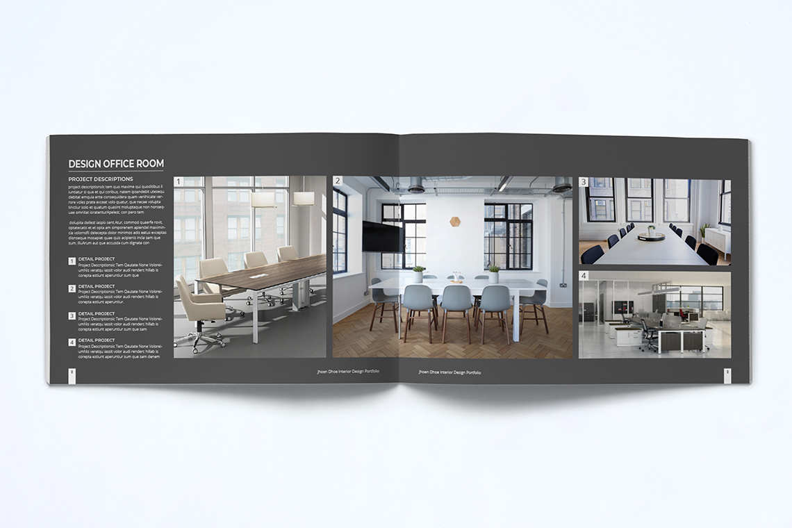 Interior Design Portfolio Template By Unicode Studio | TheHungryJPEG