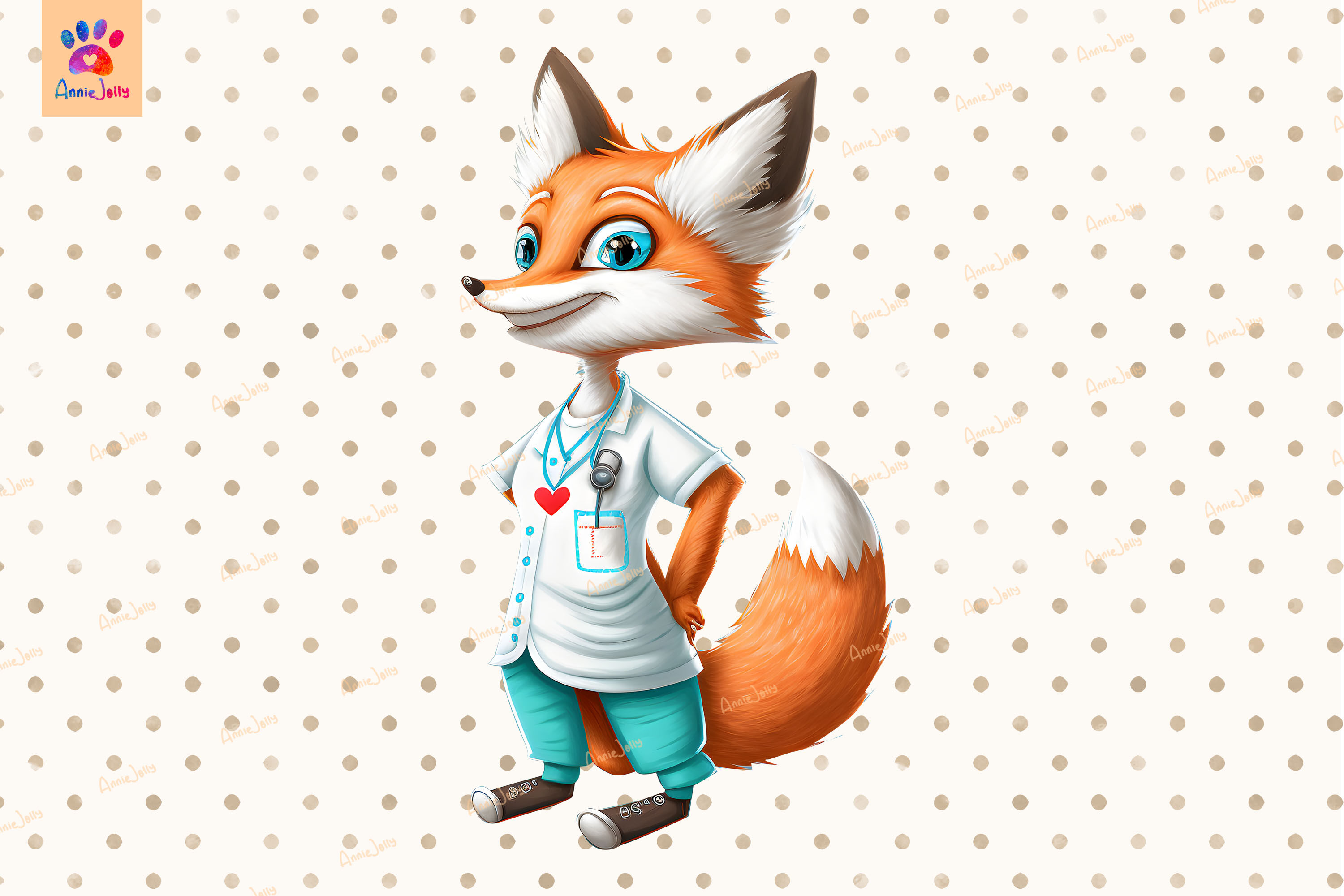 Nurse Fox Cute Animal Lover By Zemira | TheHungryJPEG