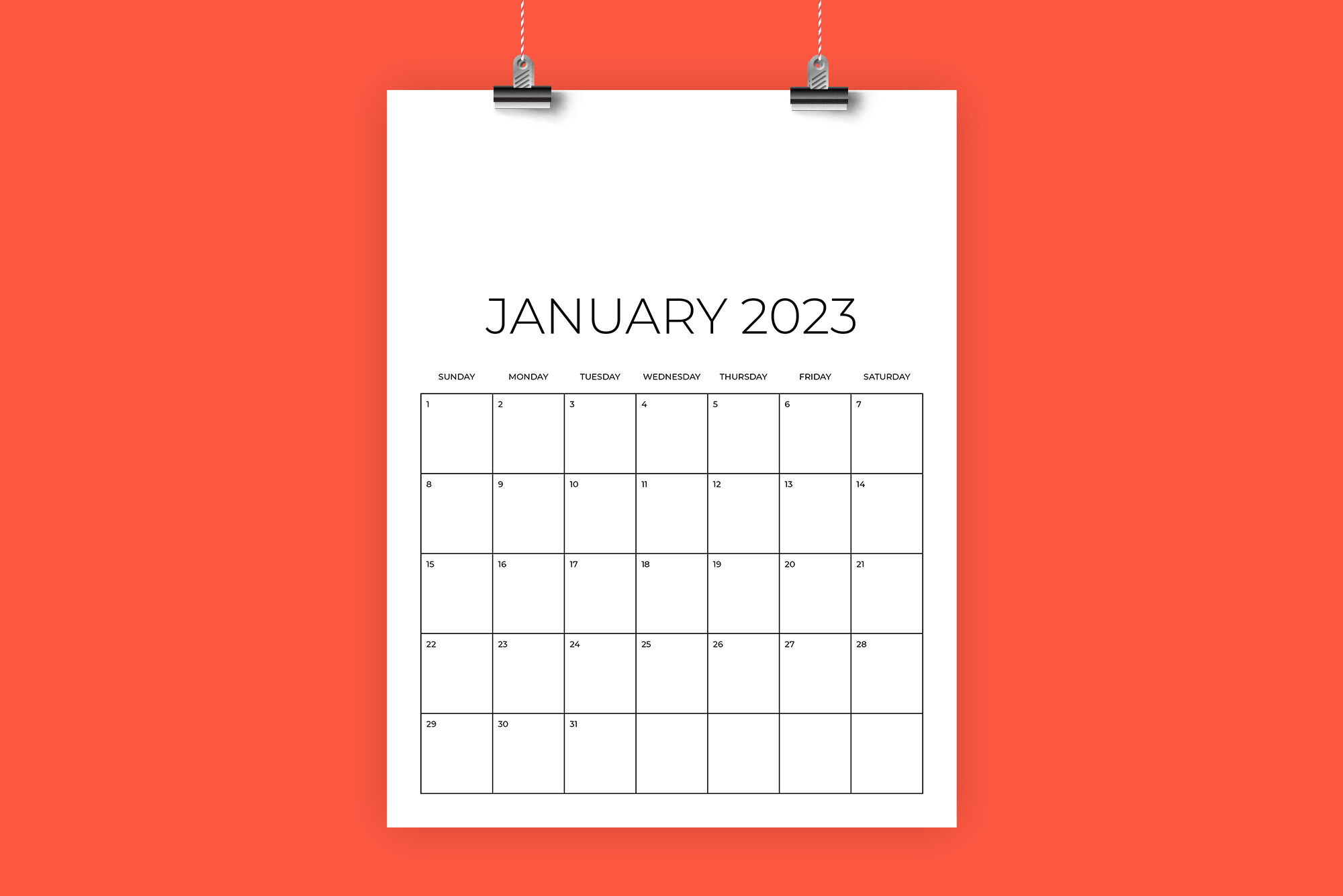 2023 Vertical 8.5 x 11 Calendar By Running With Foxes | TheHungryJPEG