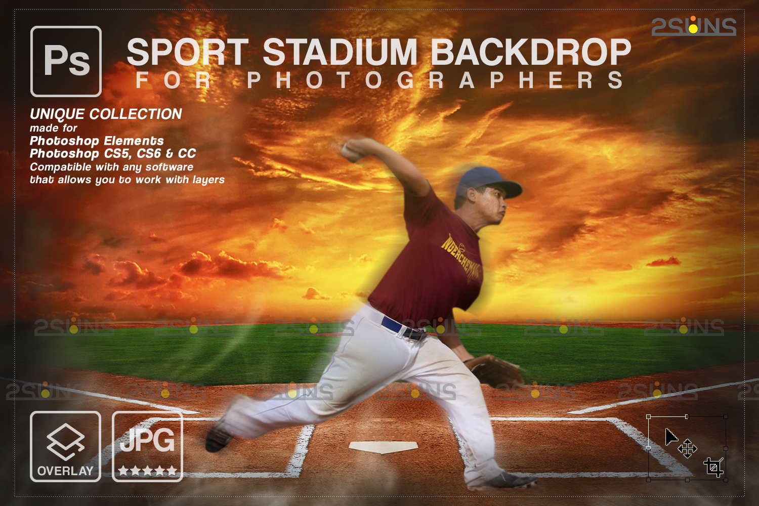 Sports Baseball Backdrop Digital Photoshop Background Overlay