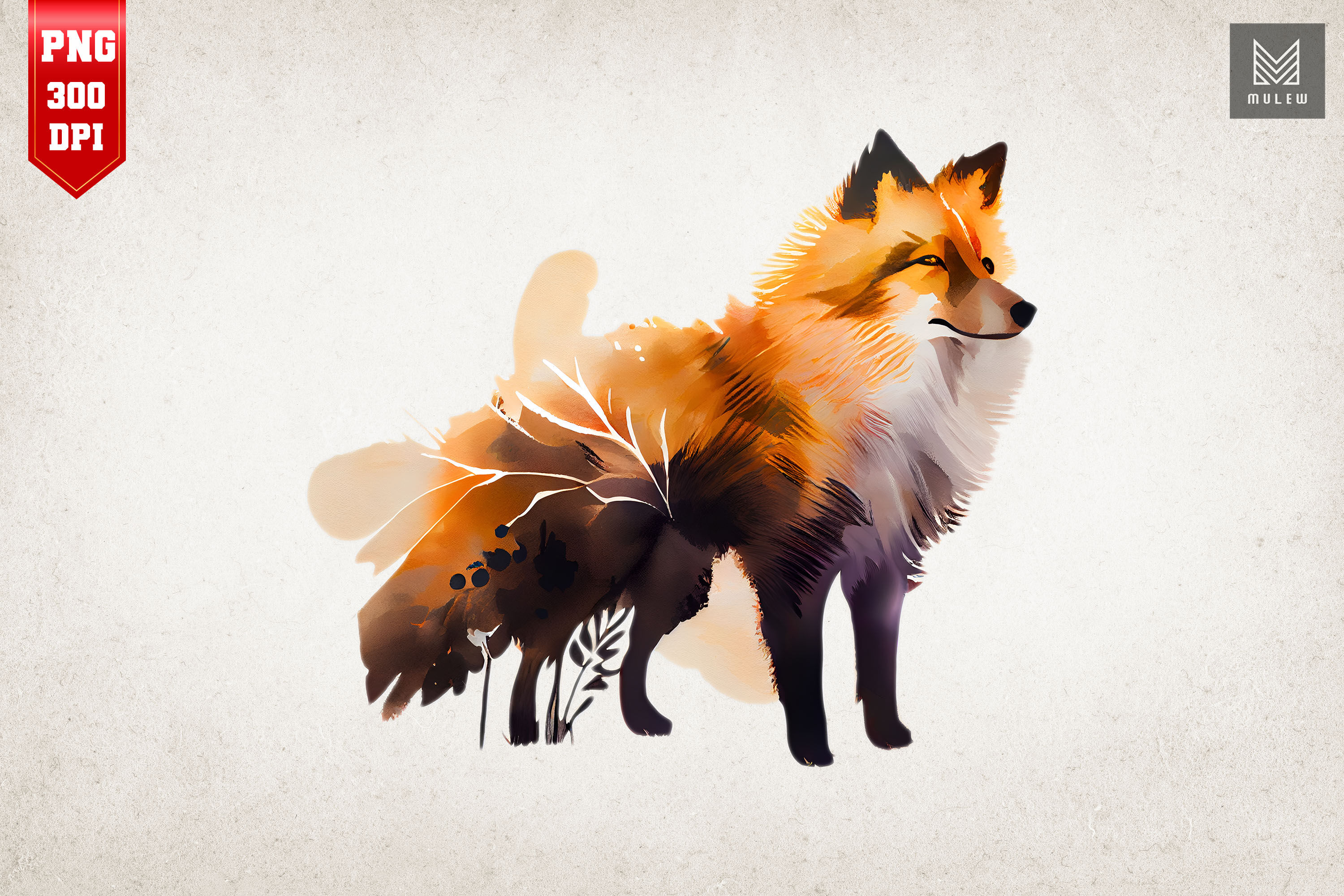 beautiful fox drawing