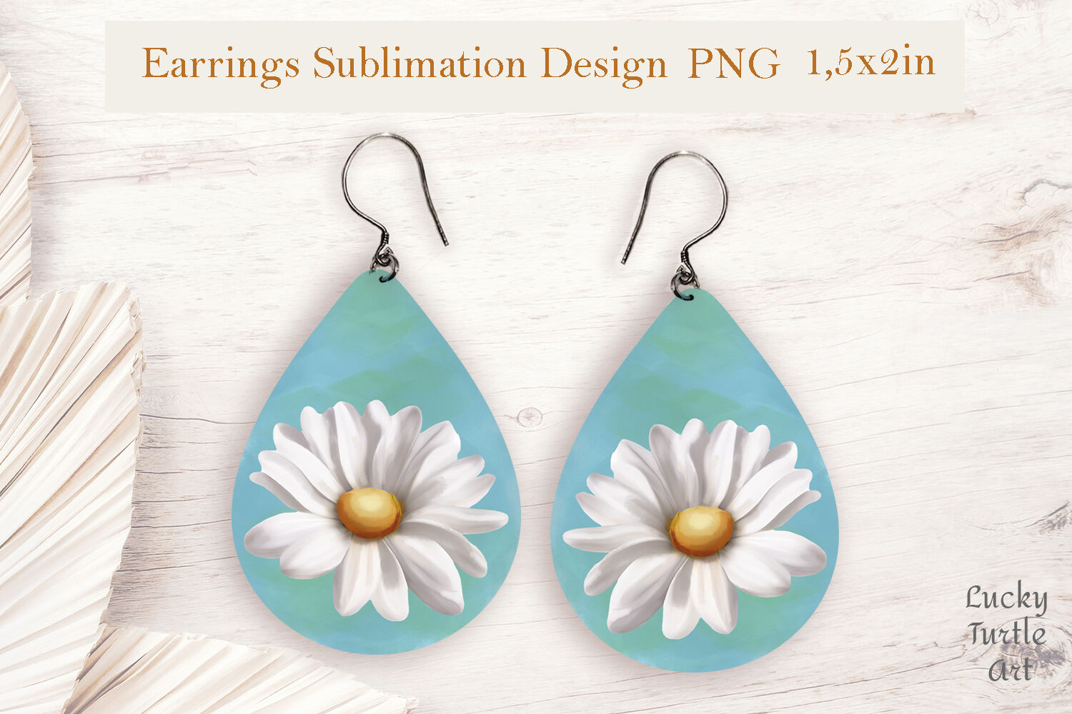 3D Earrings Sublimation Round earring 3D Daisy 3D sublimation bundle  Floral - So Fontsy