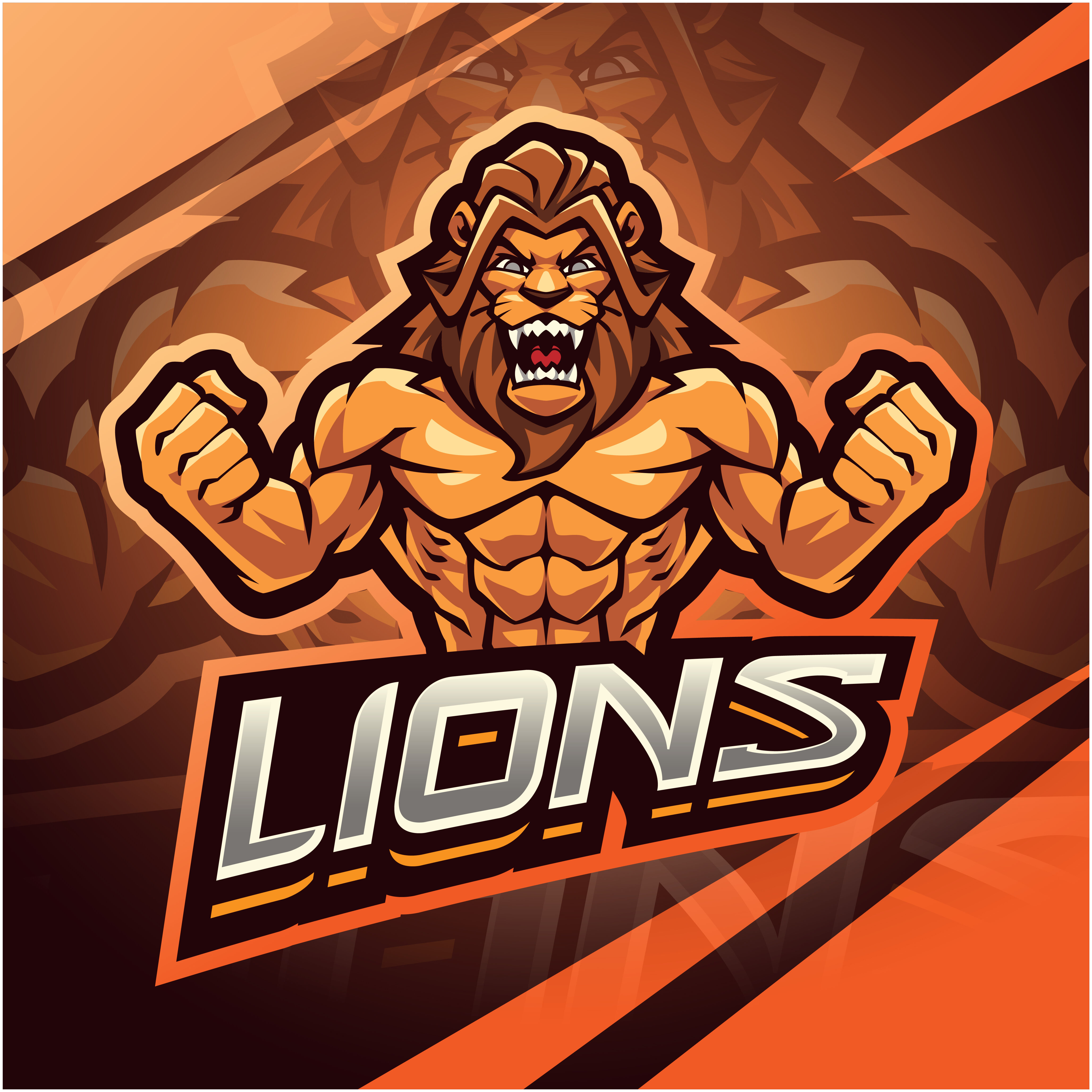 Lion Head Esport Mascot Logo Design By Visink Thehungryjpeg Hot Sex Picture