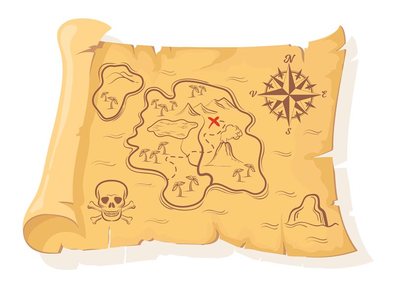 treasure map x marks the spot clip art