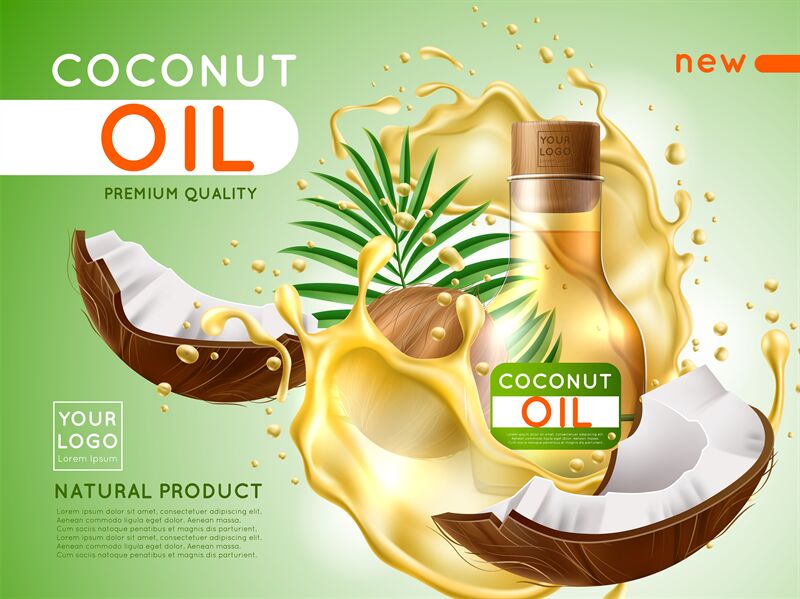 Pure natural coconut oil drop logo vector illustration design 24814096  Vector Art at Vecteezy