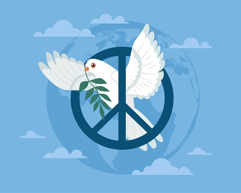 Day peace international, love symbol, tranquility and calm, harmony. W ...