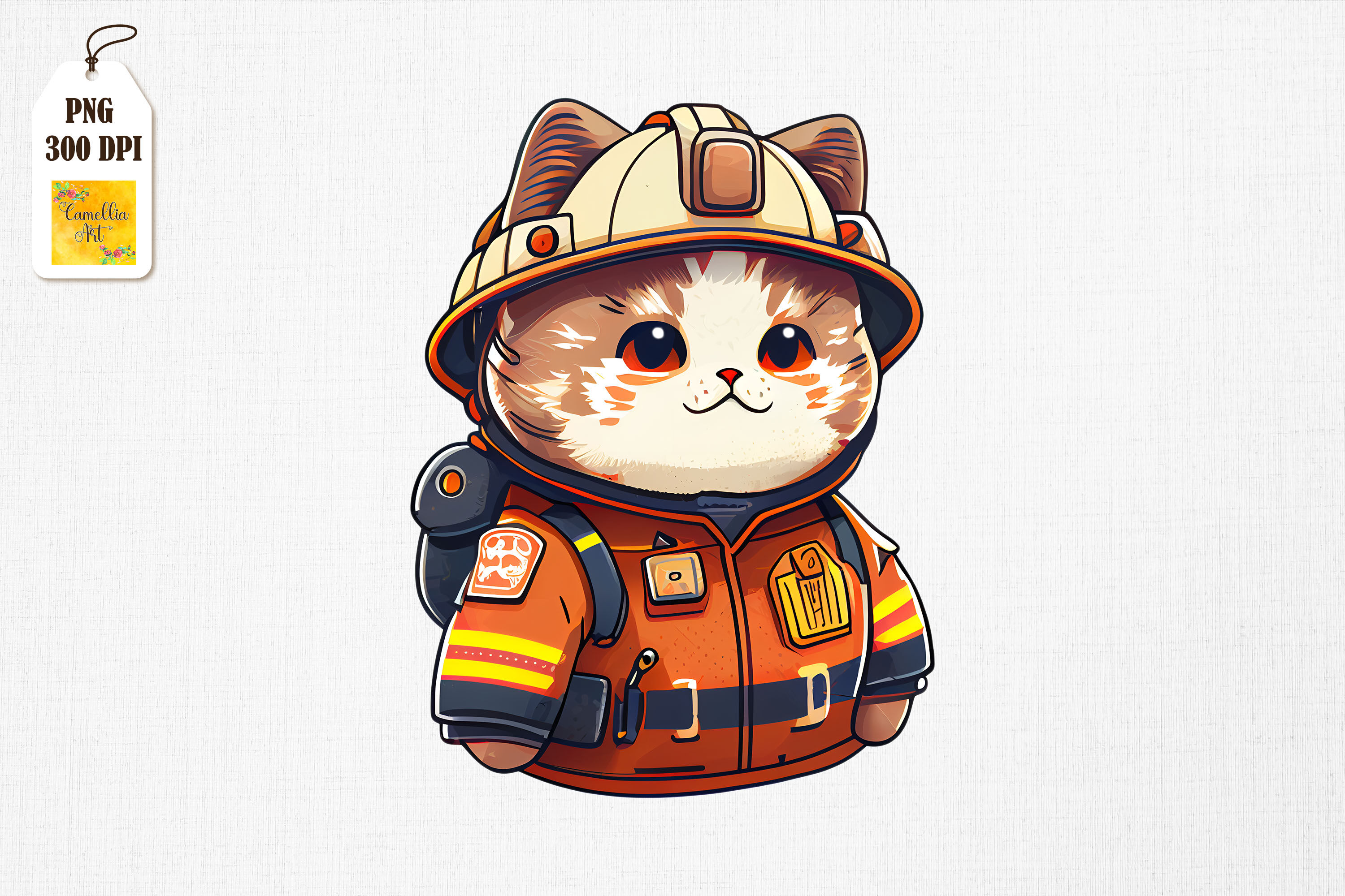 Cute Firefighter Cat By Mulew Art TheHungryJPEG