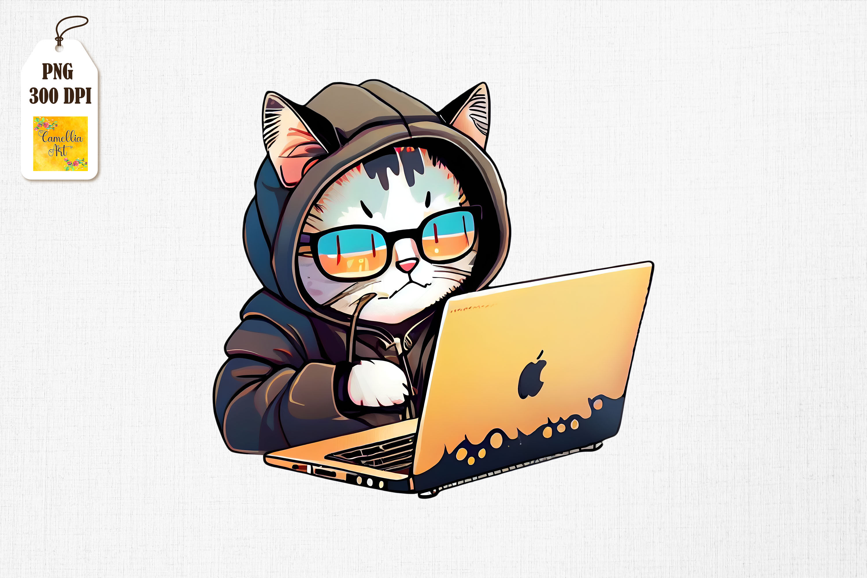 Cute Hacker Cat By Mulew Art TheHungryJPEG