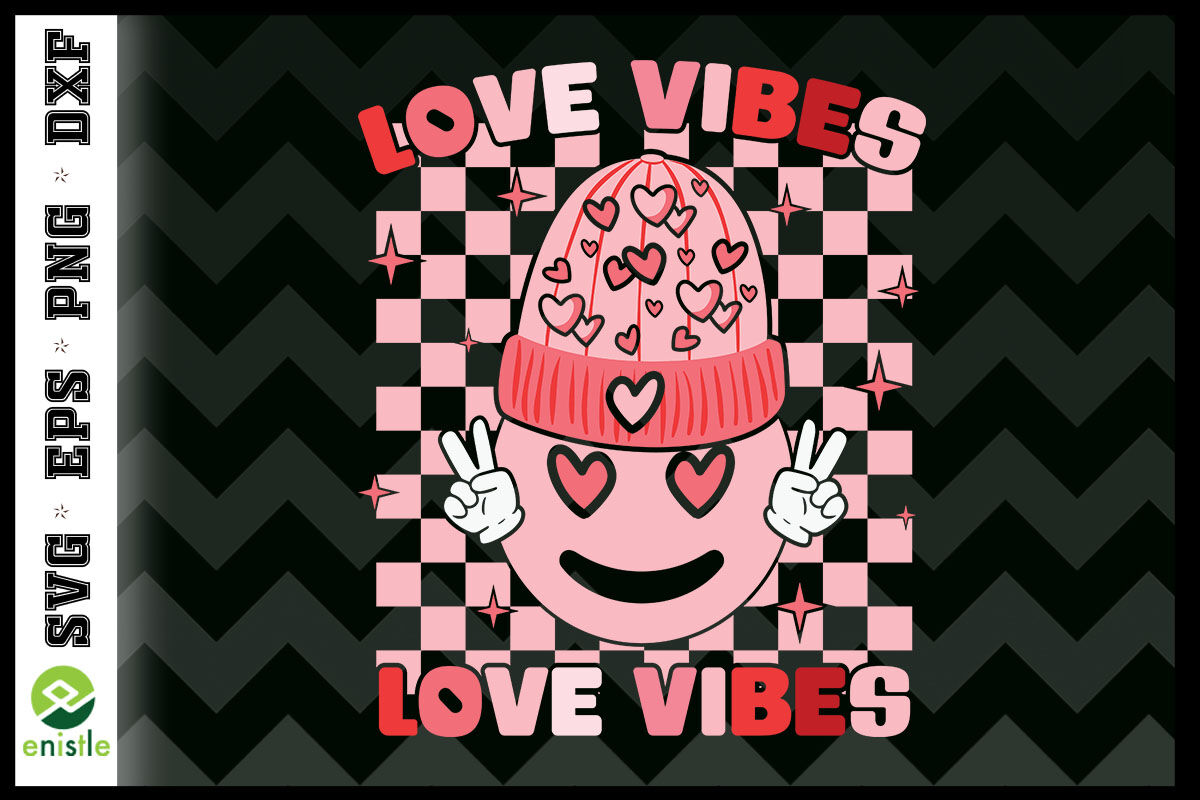 Love Vibes Retro Valentine SVG By Enistle | TheHungryJPEG