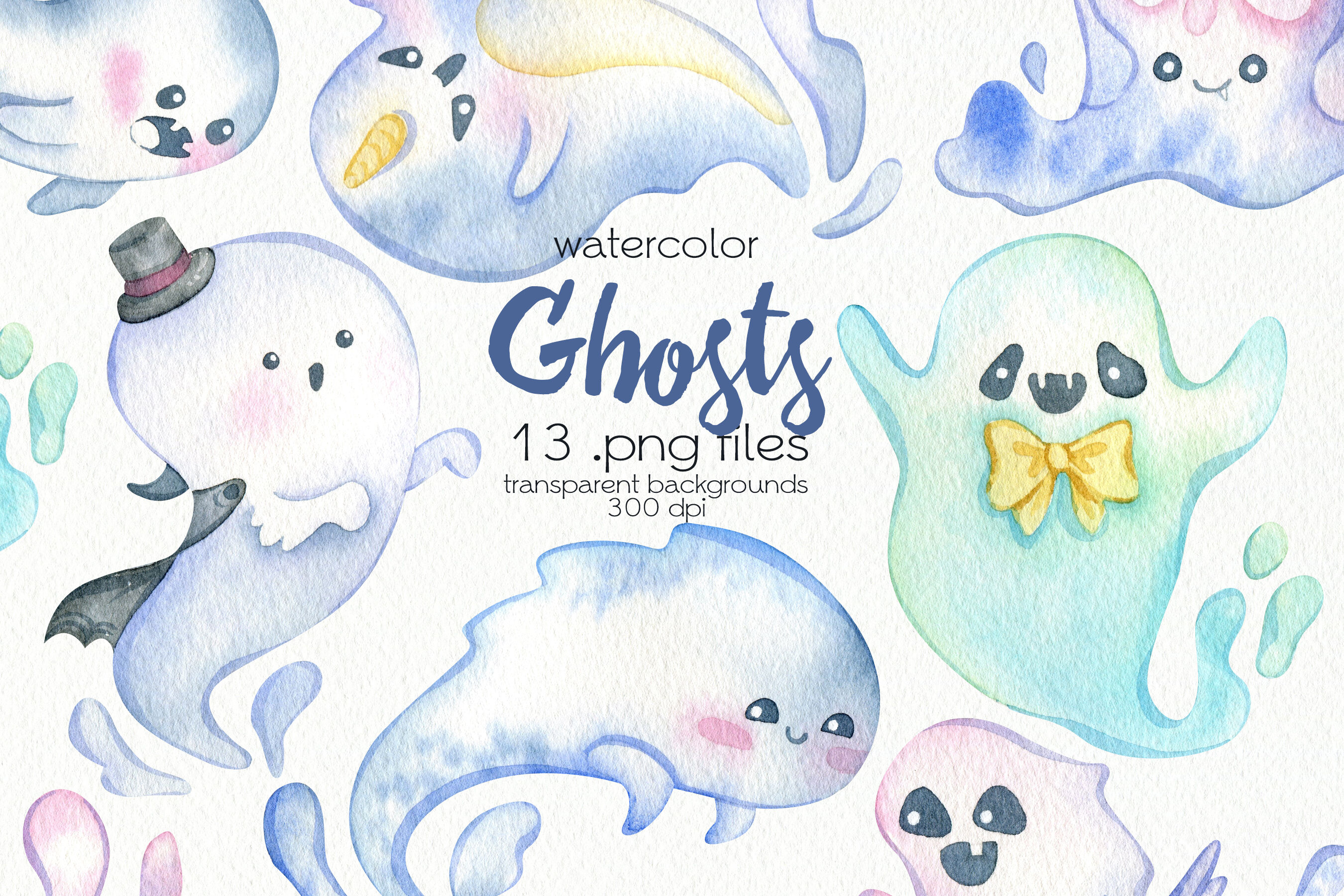 Watercolor Ghost Clipart | Watercolor, Clip Art, Watercolor Clipart