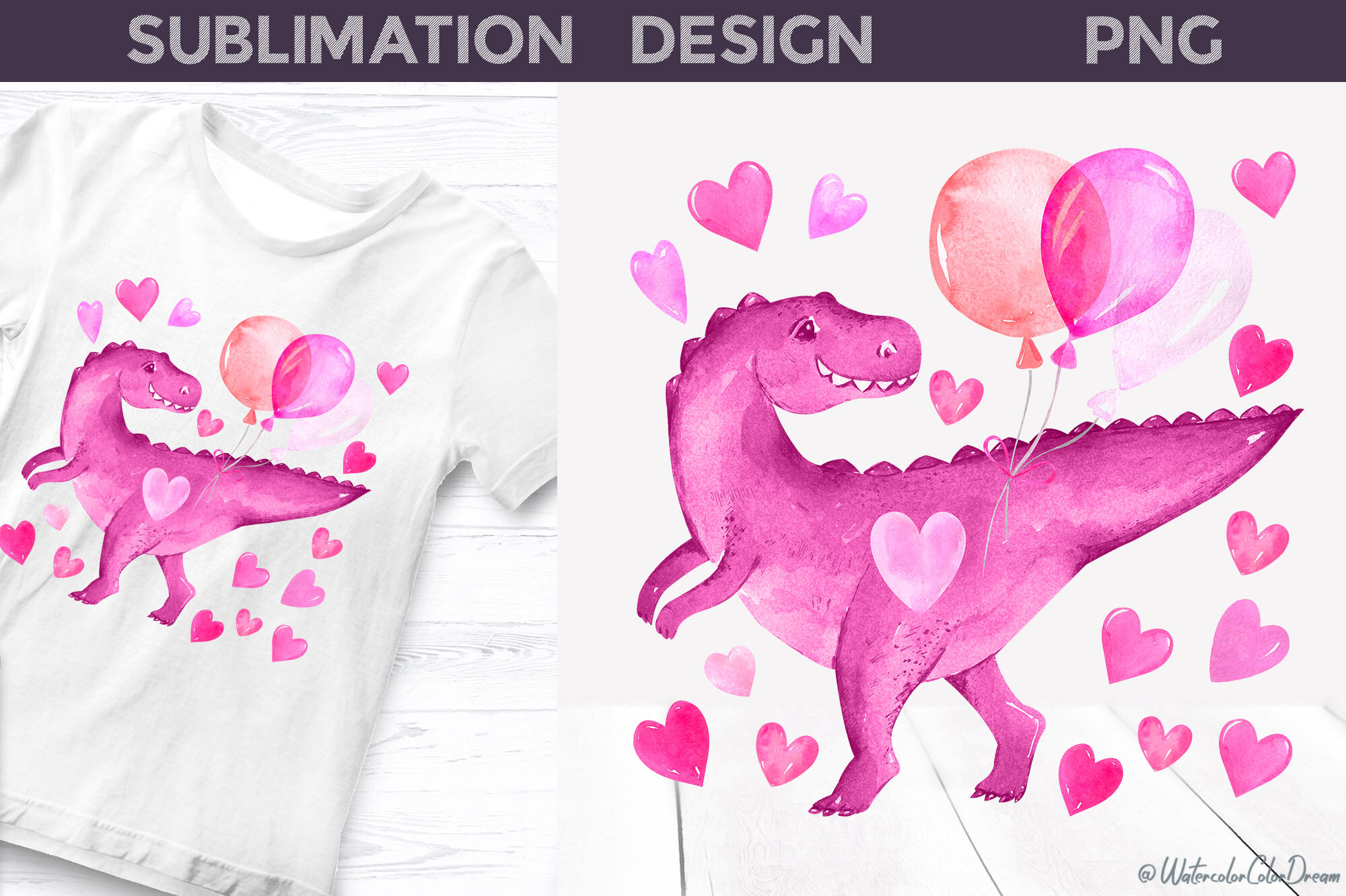 Dinosaur Valentine Sublimation | Dino Valentines Clipart