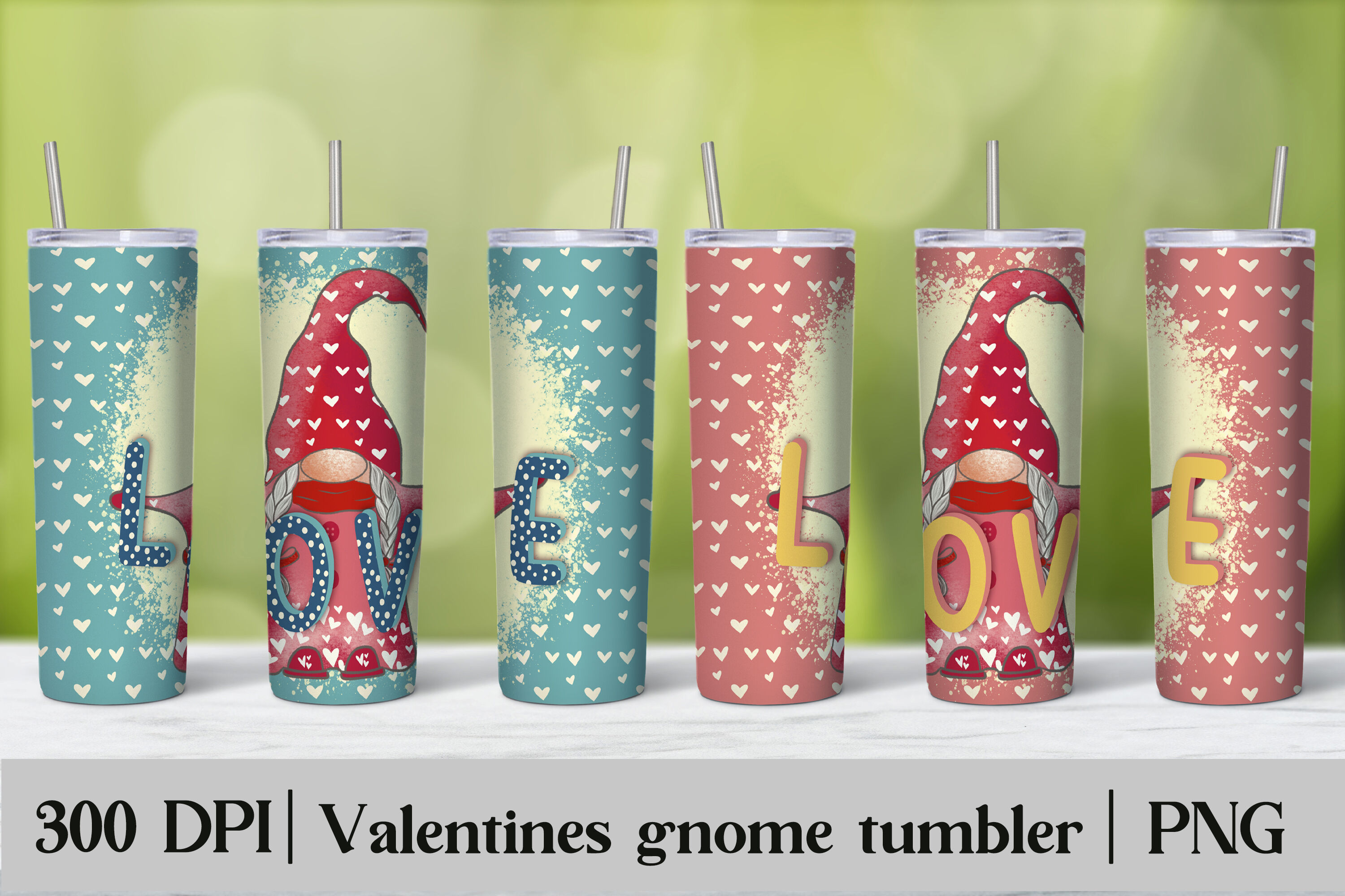 Valentine's gnome tumbler