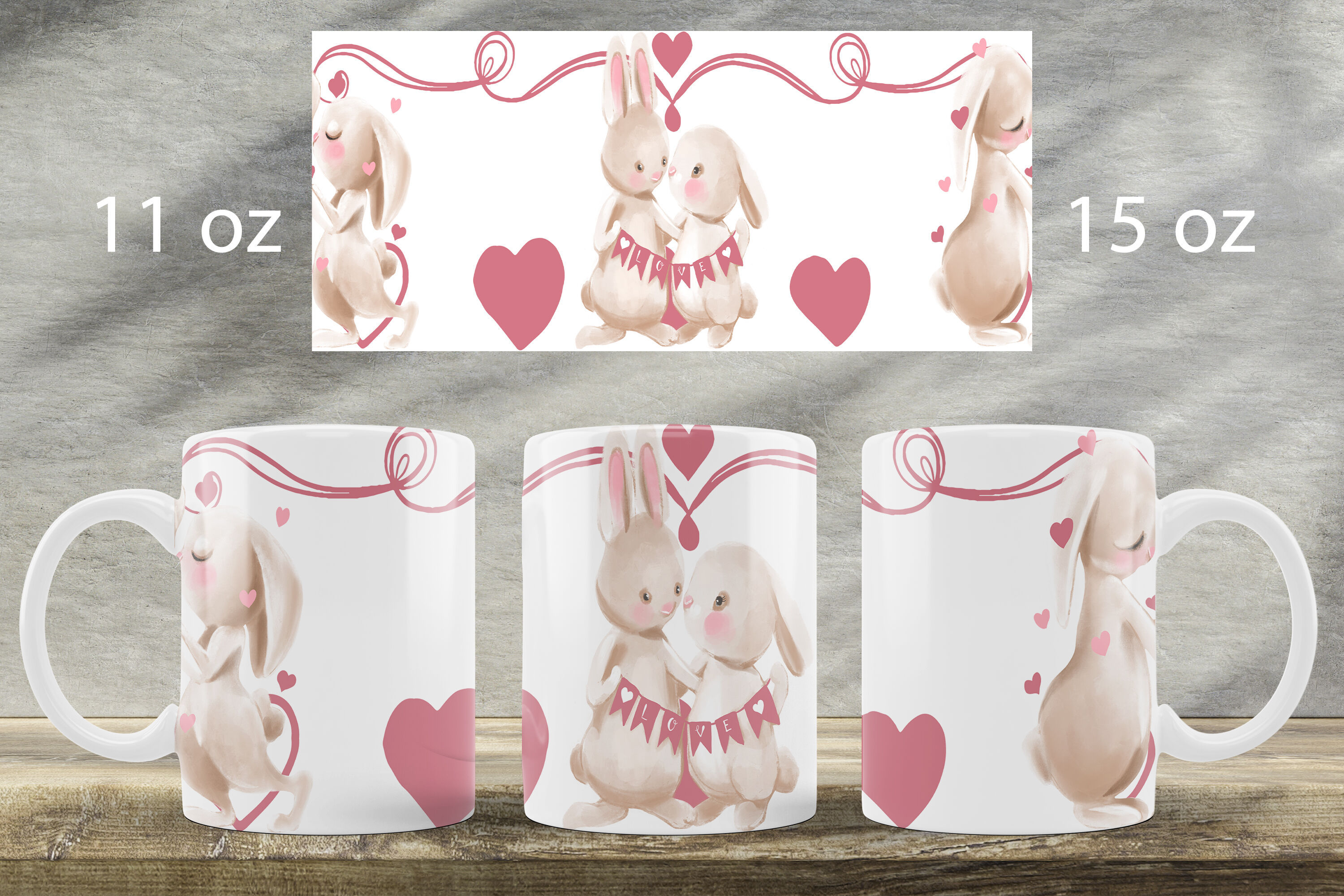 Love heart sublimation, mug wrap sublimation Valentines day