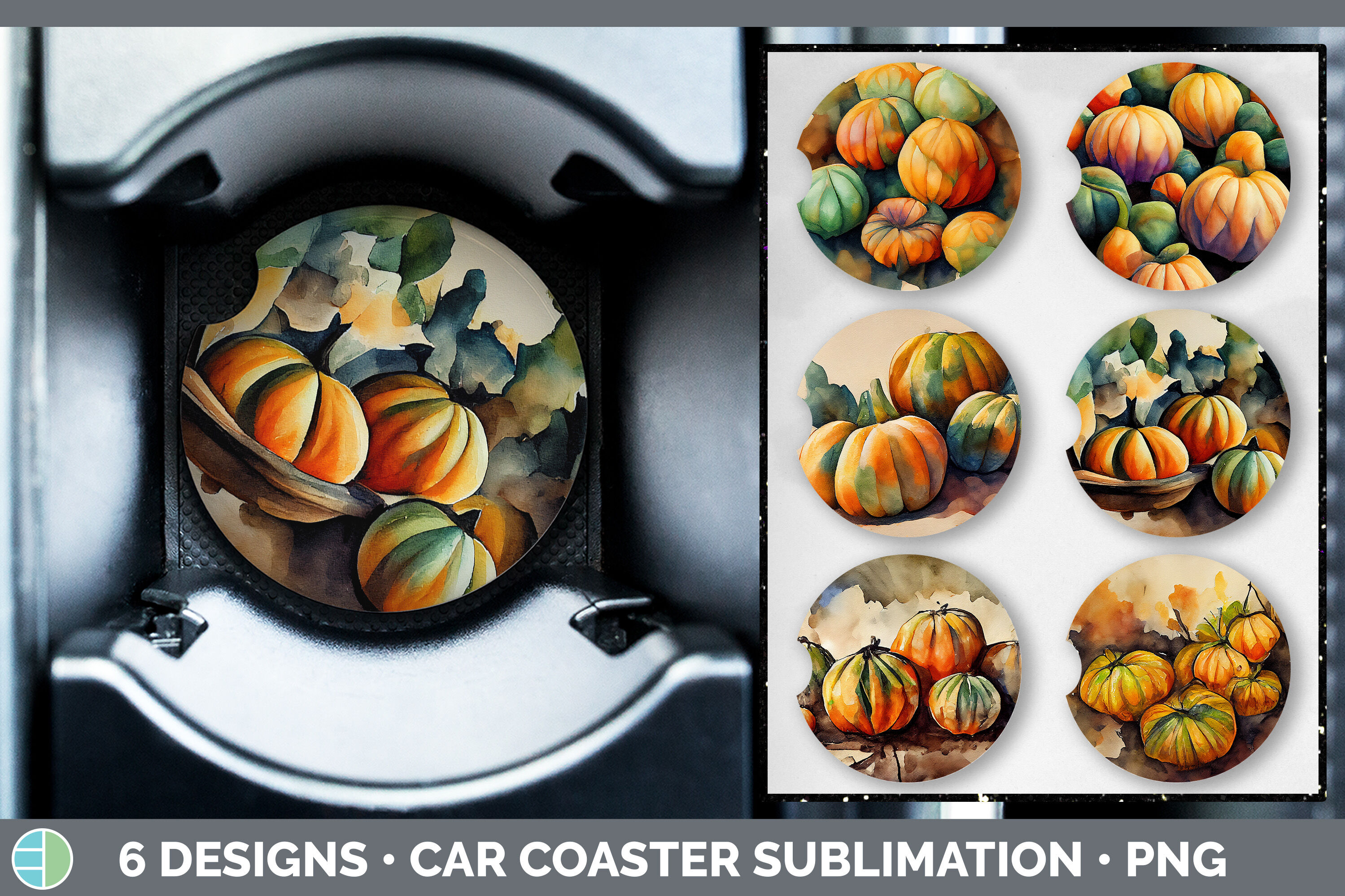 Fall Pumpkin Sublimation Coasters