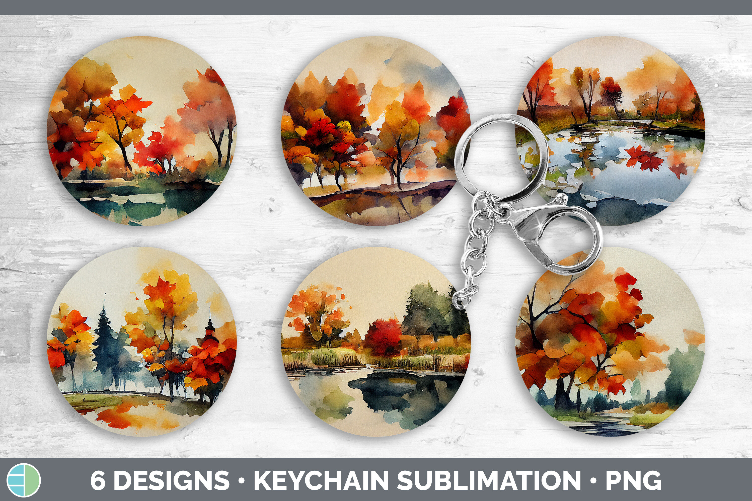 Floral Keychain Bundle, Keyring Sublimation Designs By Enliven Designs