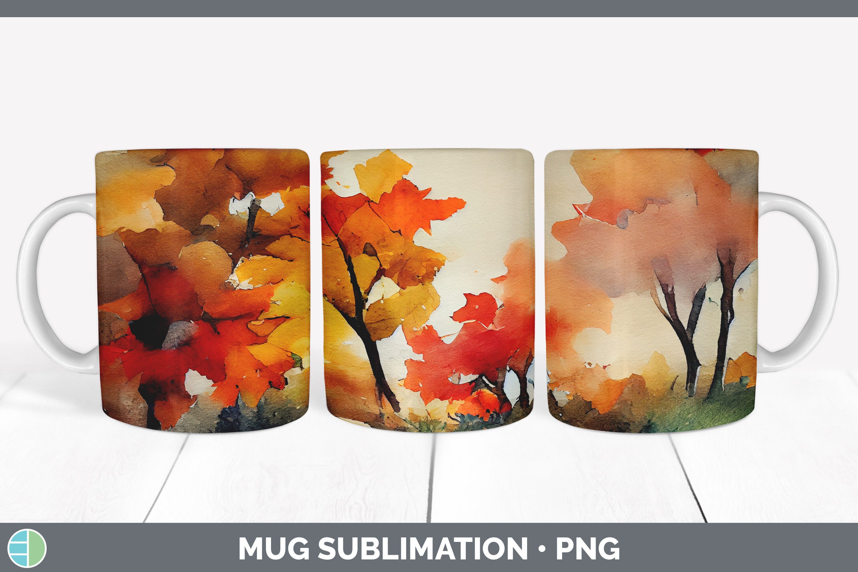 Autumn Trees Mug Sublimation By Enliven Designs | TheHungryJPEG