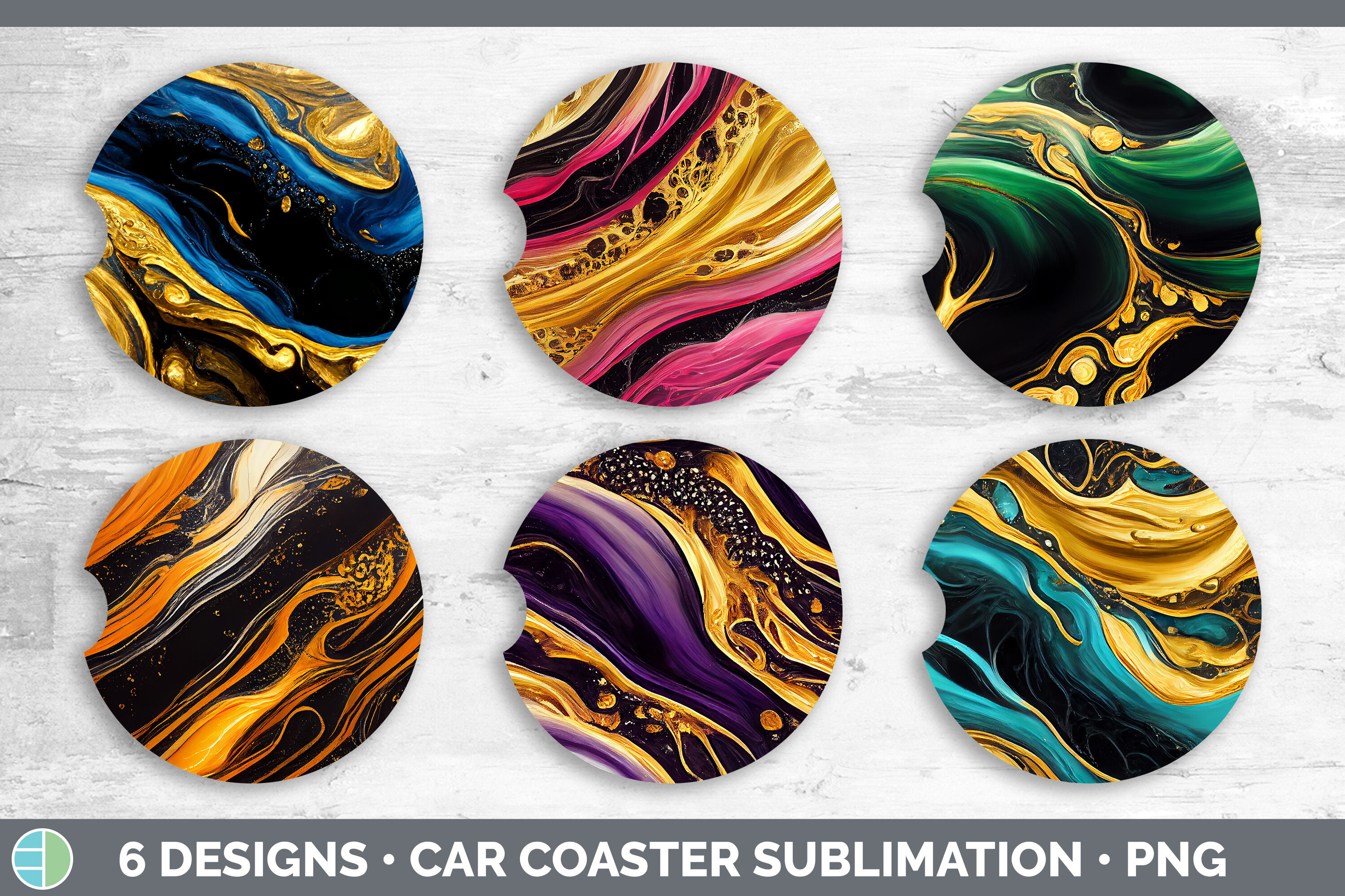 Car Coaster Sublimation Designs Bundle