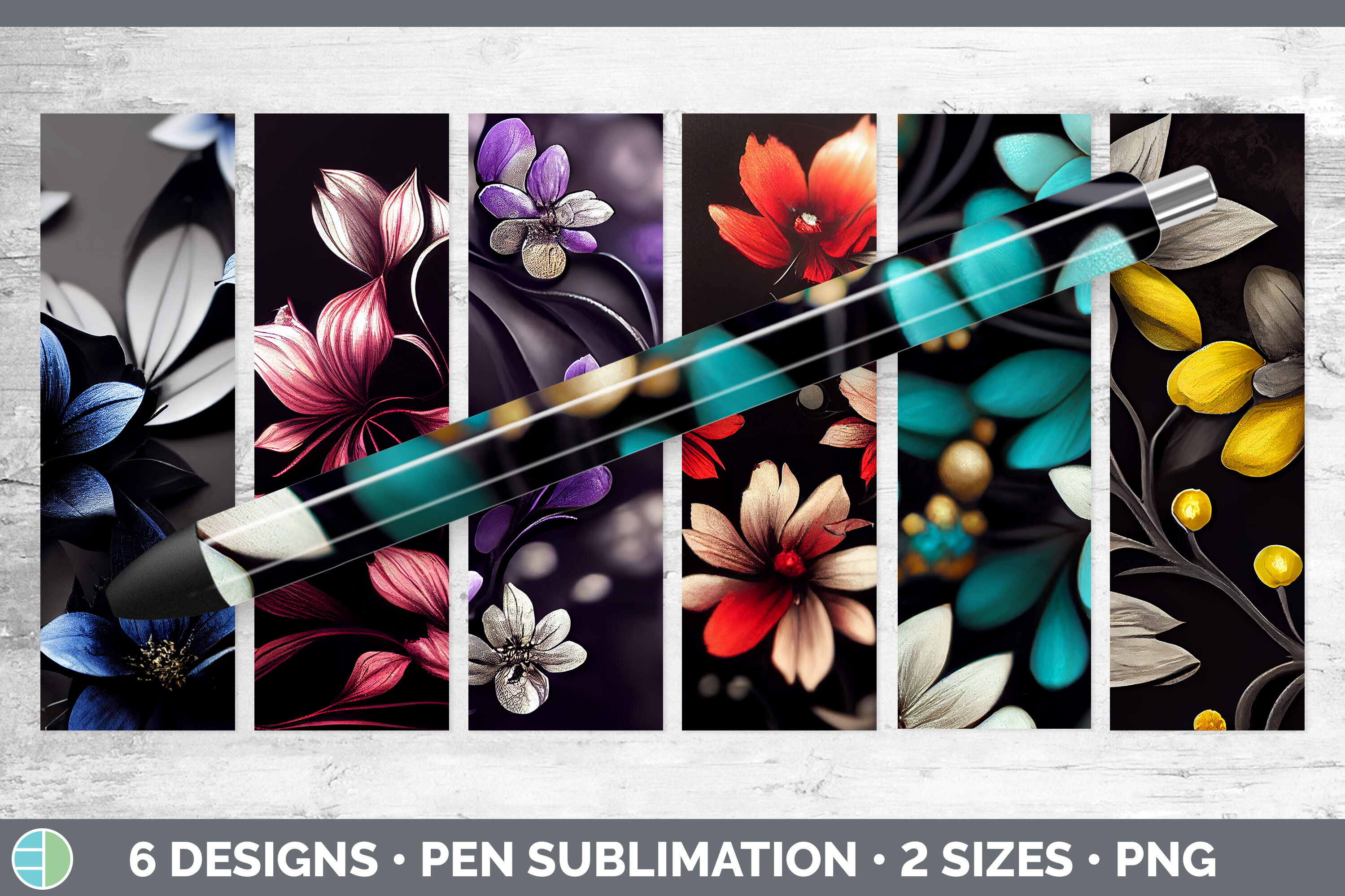 Flowers Pen Wraps | Epoxy Sublimation Bu Graphic By Enliven Designs