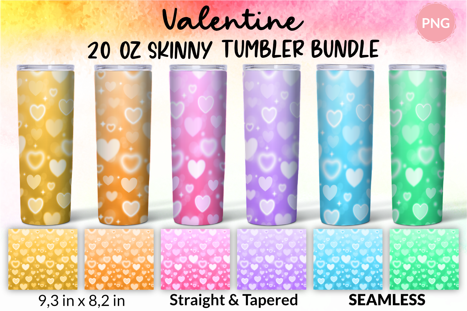 Valentine tumbler sublimation design Heart tumbler wrap Png By