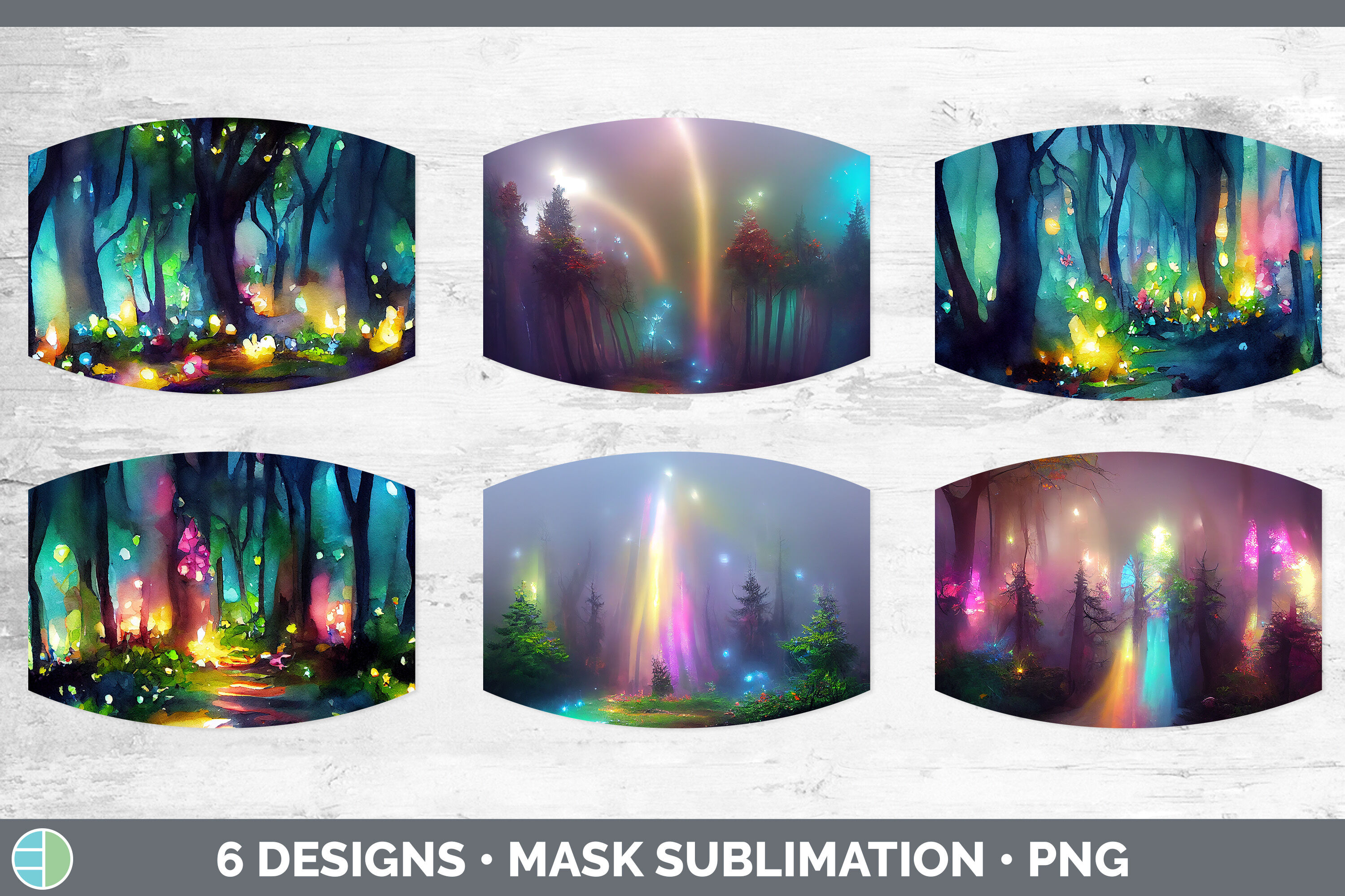 Fairy Forest Mask | Sublimation Bundle Face Mask Designs By Enliven ...