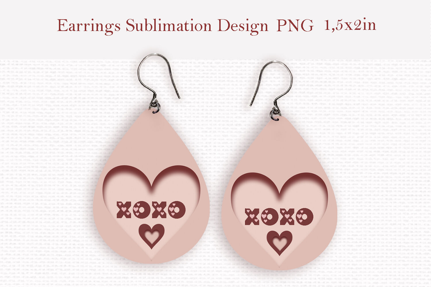 Valentines Earrings design Teardrop Earring sublimation