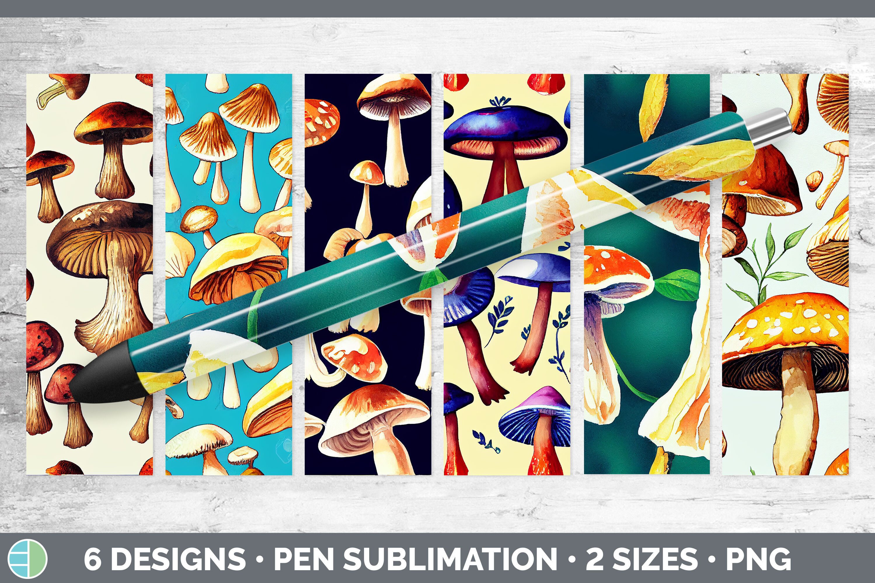Mushrooms Pen Wraps | Epoxy Sublimation Bundle By Enliven Designs ...