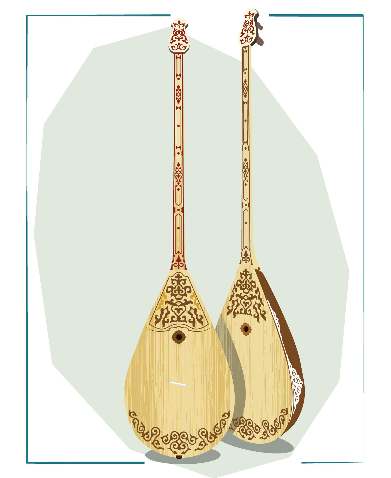 Dombra, also Dombyra, is a stringed plucked musical instrument By  DrawDreamer