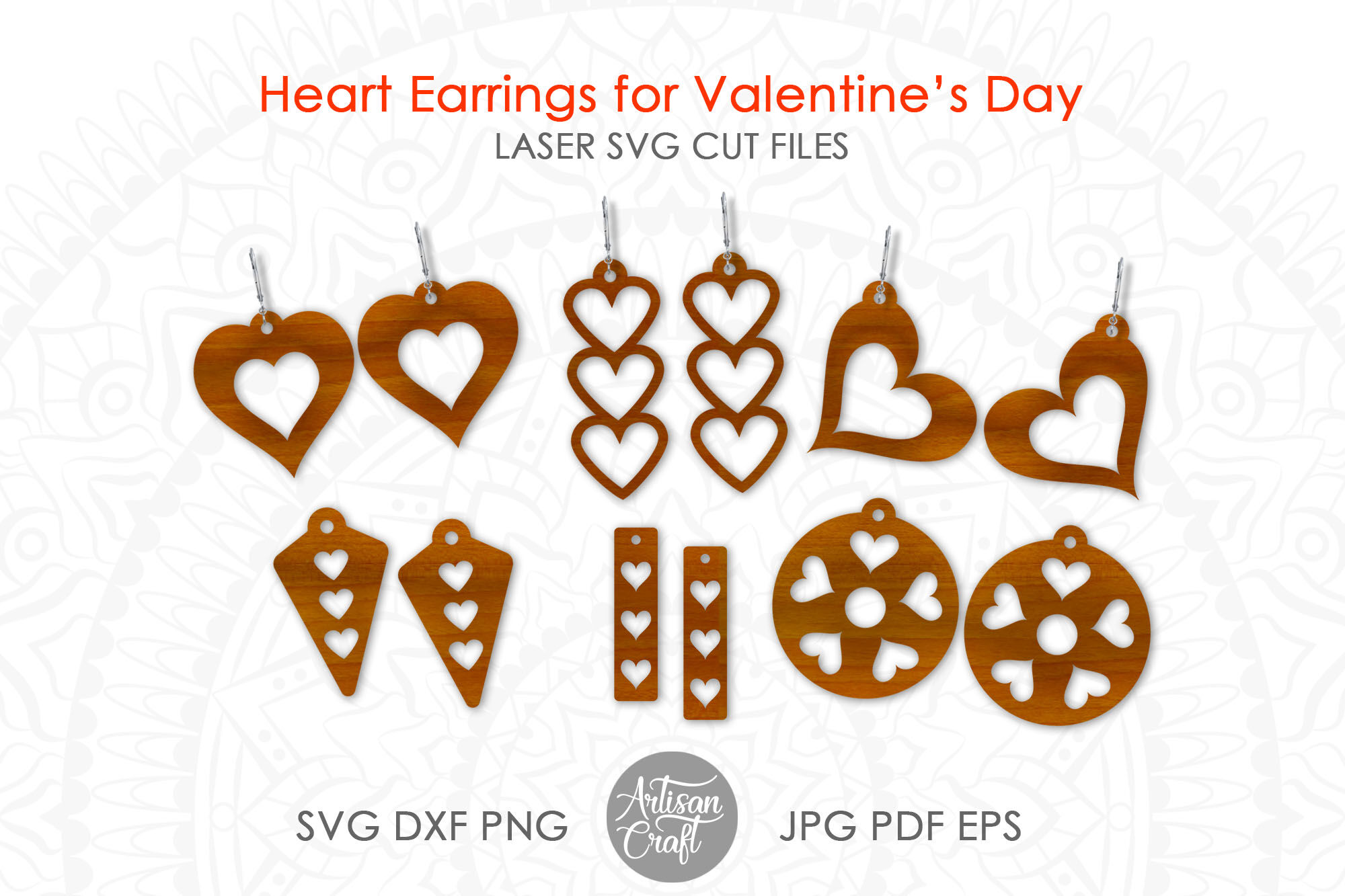 Valentines Day Wooden Earrings Laser Cut vector for instant download - Svg  Ocean — svgocean