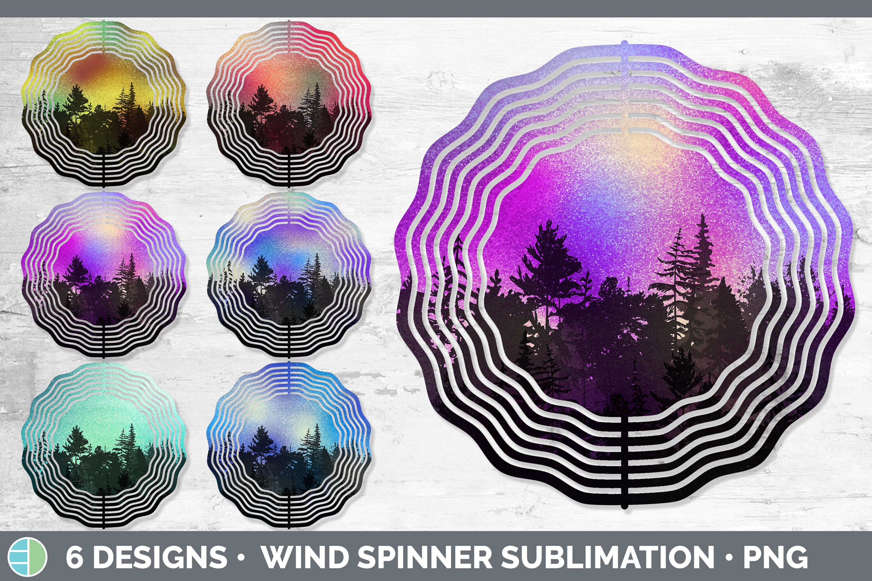 Night Sky Wind Spinner | Sublimation Designs Bundle By Enliven Designs ...