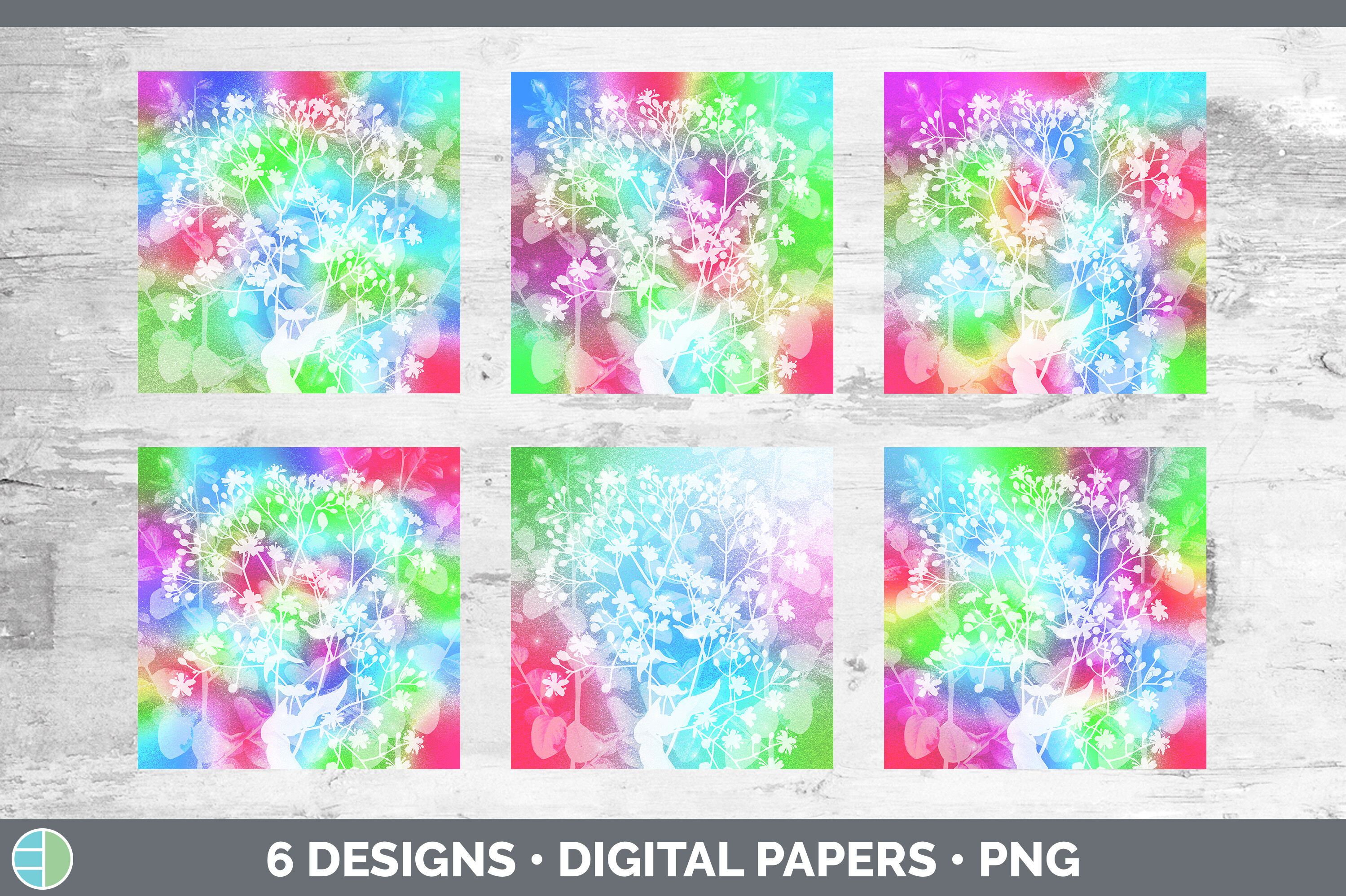 Floral Backgrounds | Digital Scrapbook Papers By Enliven Designs