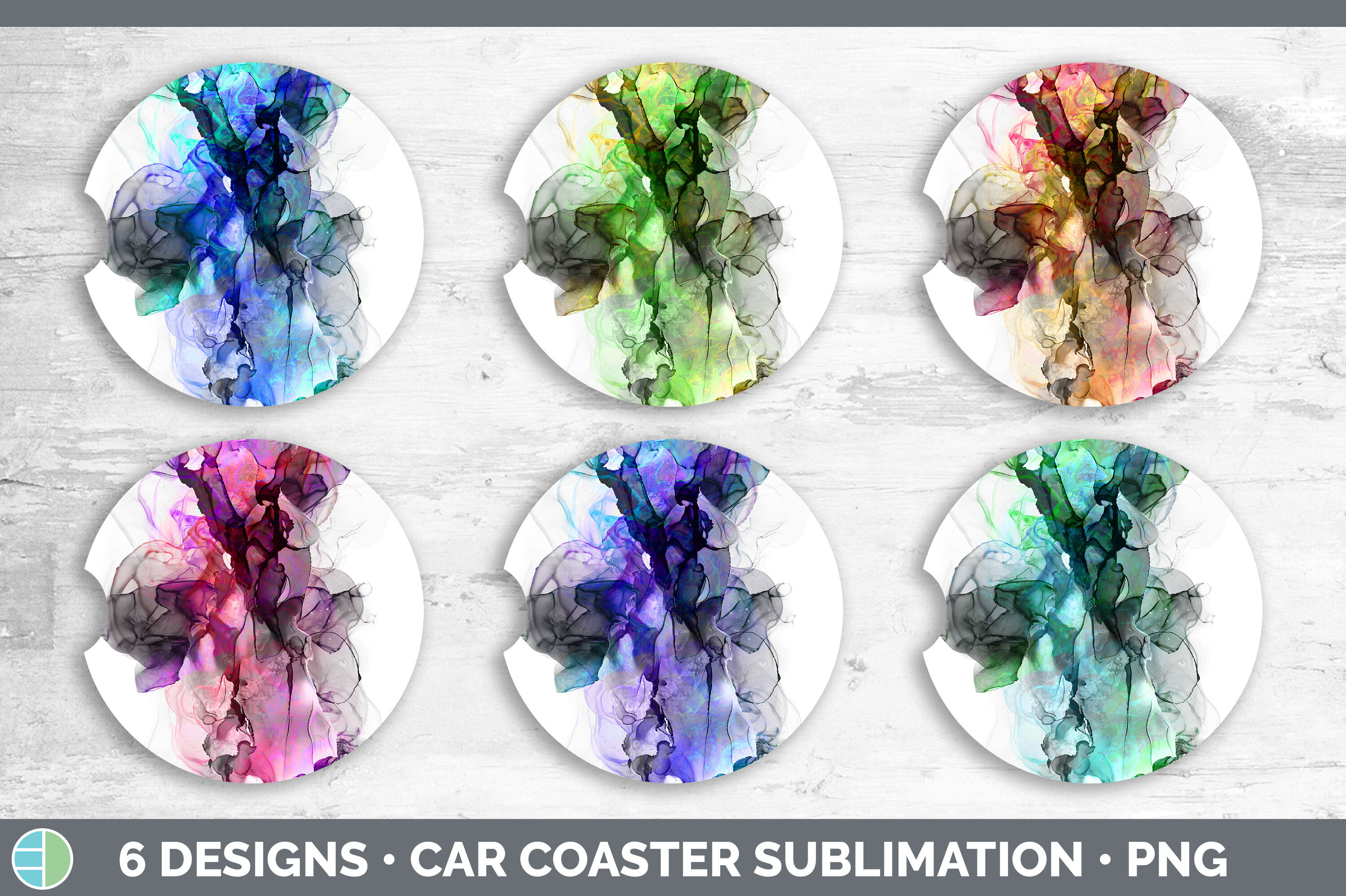 Alcohol Inks Coaster Designs