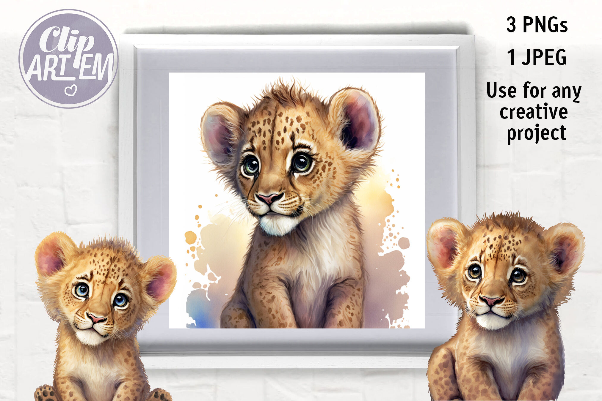 baby lion clip art free