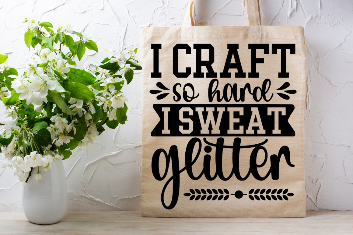 Crafty stuff  Tote bag svg quote - So Fontsy