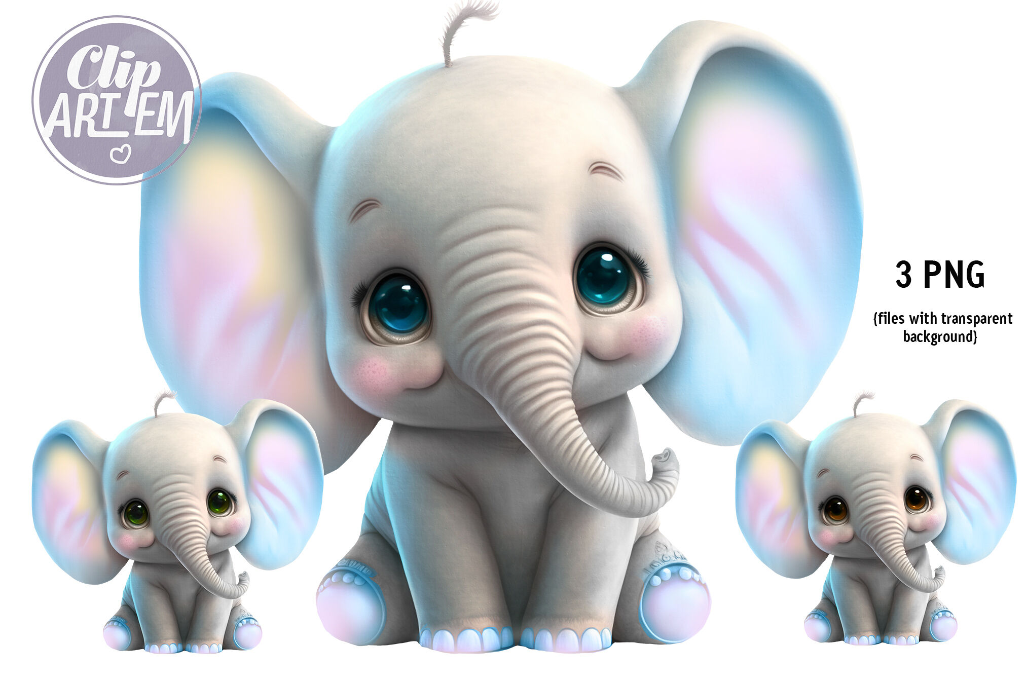 pink animated baby elephant